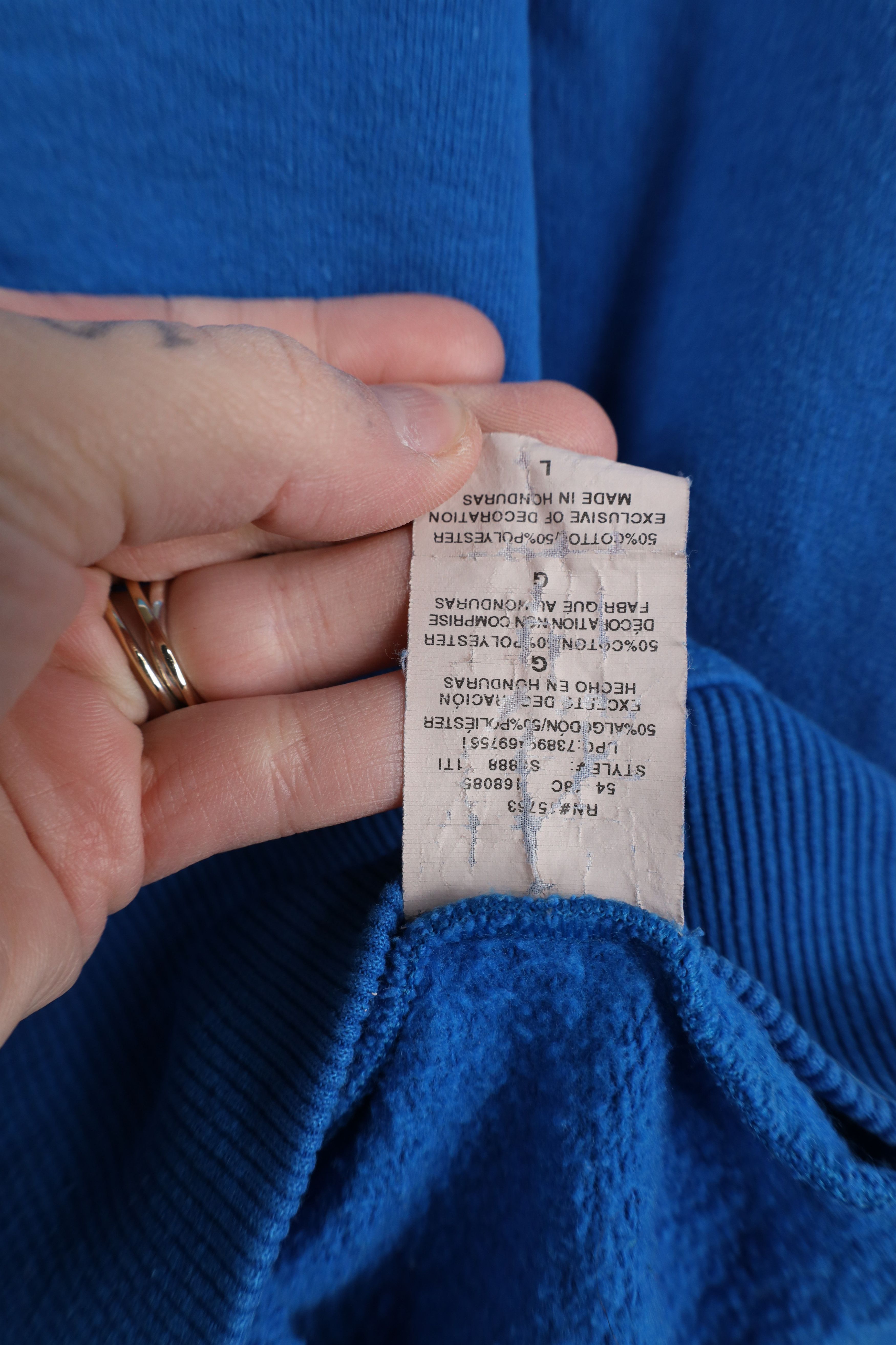 Champion × Vintage Vintage Champion Faded Classic Logo Crewneck Sweatshirt Blue Size US L / EU 52-54 / 3 - 7 Thumbnail