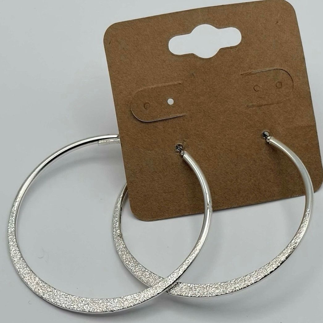 Other Silver Glitter Hoops Size ONE SIZE - 2 Thumbnail