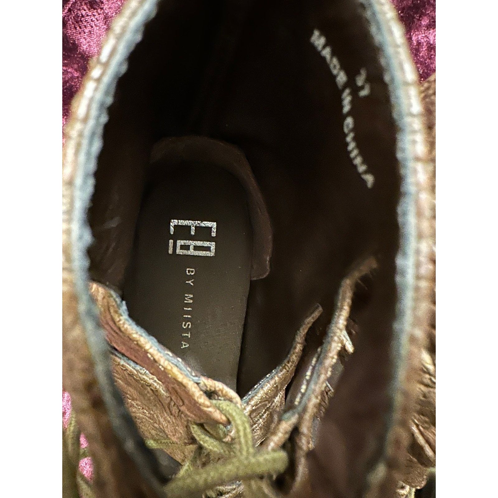 Miista E8 by Miista Embossed Floral Lace Up Ankle Booties - EU 37 Size US 6.5 / IT 36.5 - 4 Thumbnail