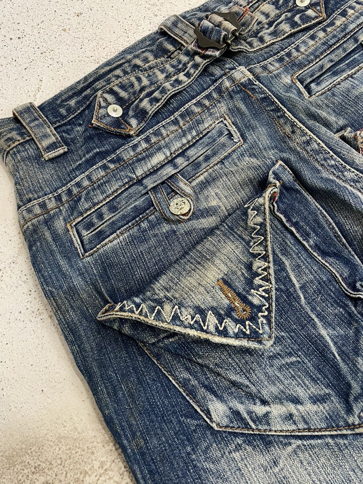 If Six Was Nine Raw Muddy Lightning Whisker Hard Stiching Buckle Back Denim Size US 30 / EU 46 - 20 Thumbnail