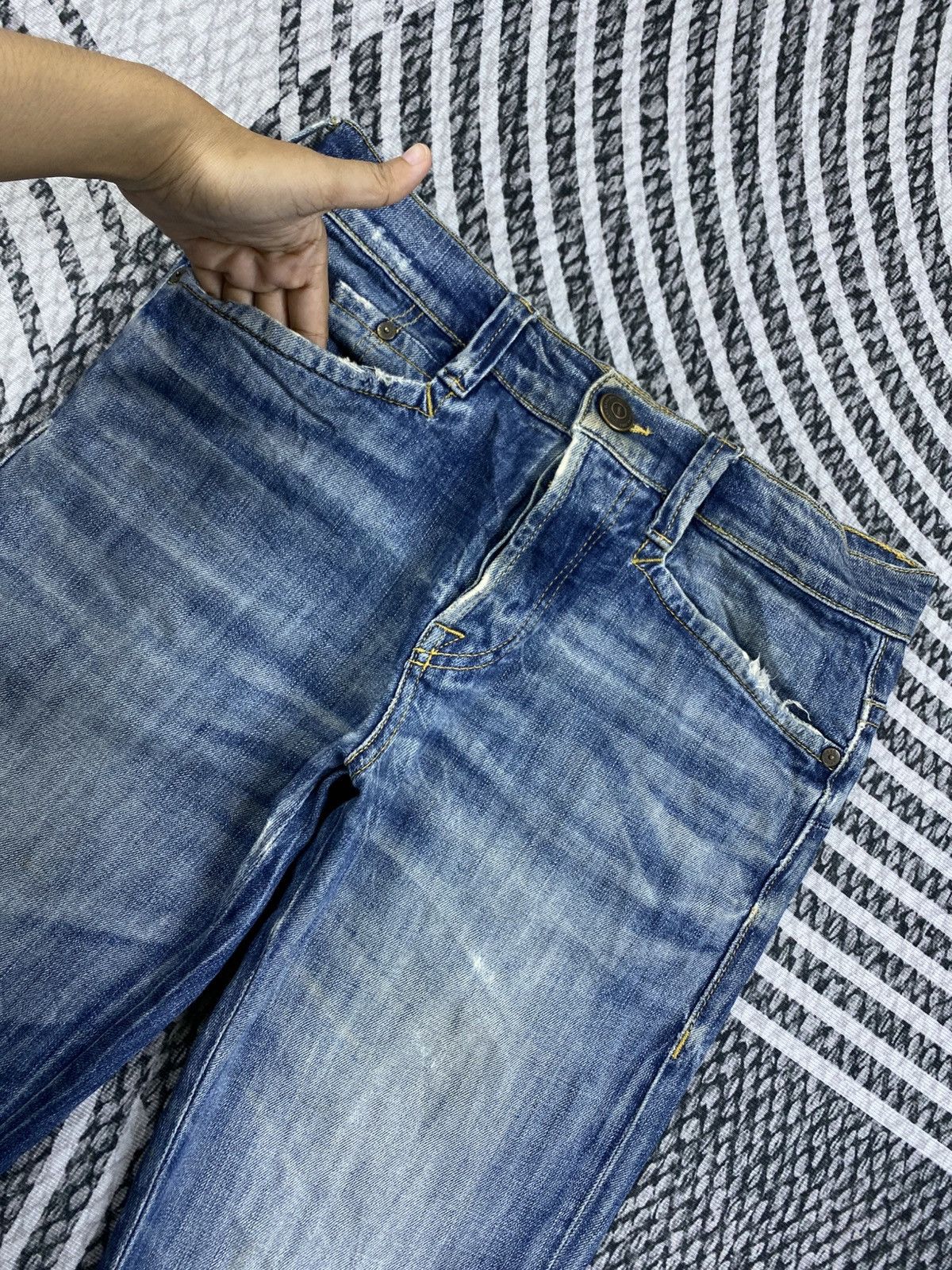 GAS Vintage GAS Distressed Blue Denim Jeans Pants Size US 31 - 10 Thumbnail