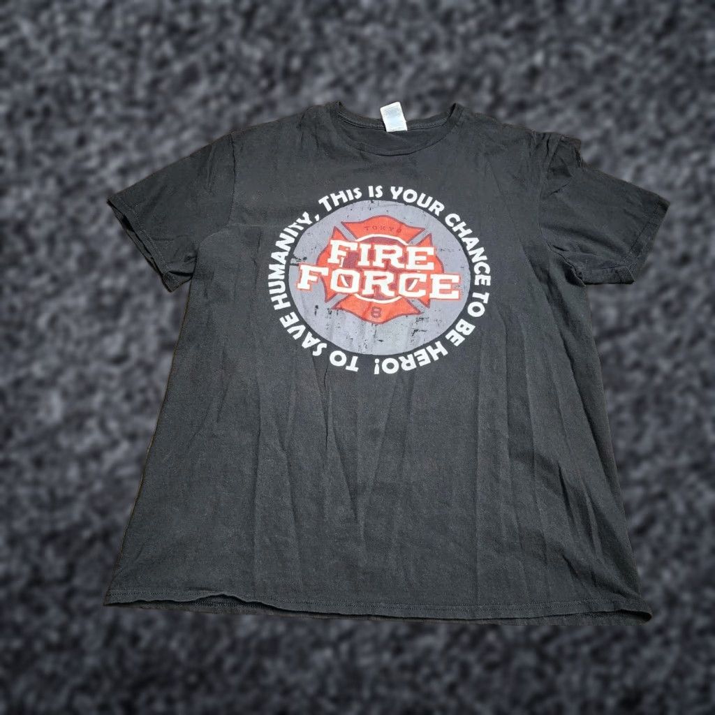 Vintage Fire Force Shirt Adult XL Black Anime Graphic Cotton Logo Mens Size US XL / EU 56 / 4 - 1 Thumbnail