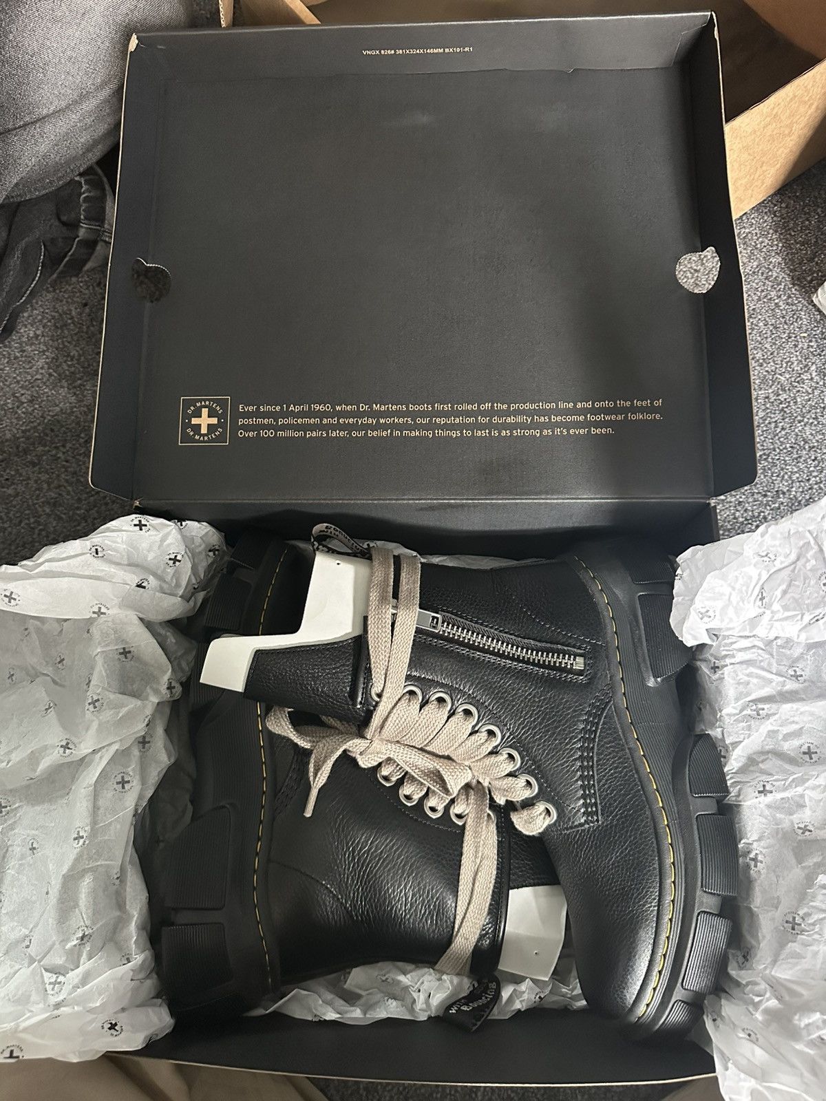 Dr. Martens × Rick Owens Brand New Dr. Martens x Rick Owens 1460 Black Boots Size US 9 / EU 42 - 13 Thumbnail