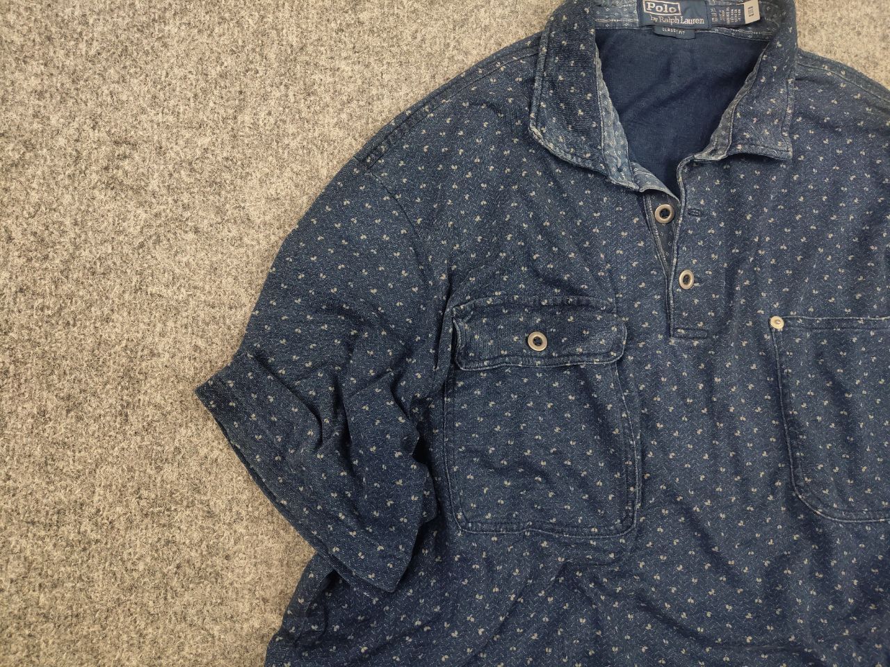 Polo Ralph Lauren Vintage RRL Polo Ralph Lauren Indigo Pocket Jersey Shirt Size US XL / EU 56 / 4 - 8 Thumbnail