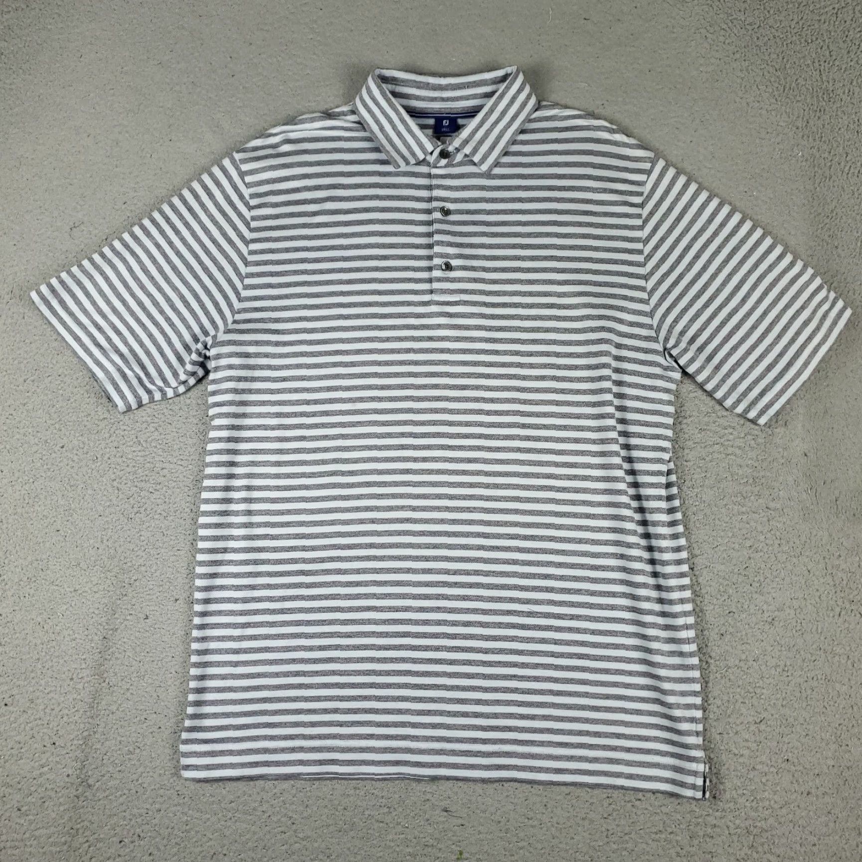 Footjoy VINTAGE FootJoy Polo Shirt Mens Size Medium Blue Striped Short Sleeve Shirt Adult M Blue Casual/Business/Preppy Men’s Polo Size US M / EU 48-50 / 2 - 2 Thumbnail