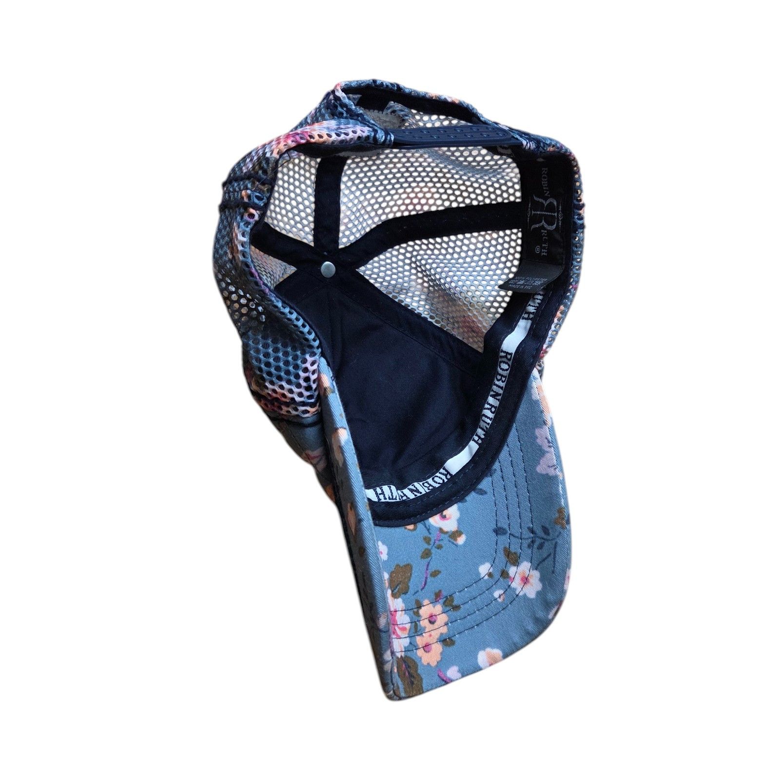 Robin Ruth Robin Ruth Sweden Floral Flowers Trucker Hat Cap Size ONE SIZE - 3 Thumbnail