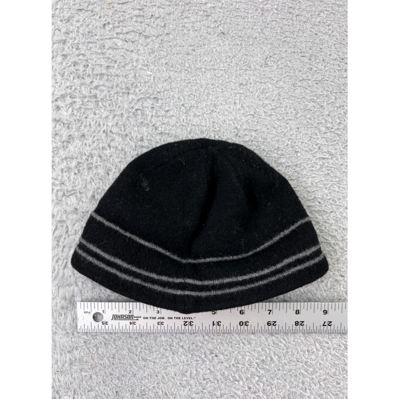 Vintage Salt Lake Olympics Beanie Adult XS Black Gray Knit Acrylic 100% Wool Toque Mens Size ONE SIZE - 3 Thumbnail