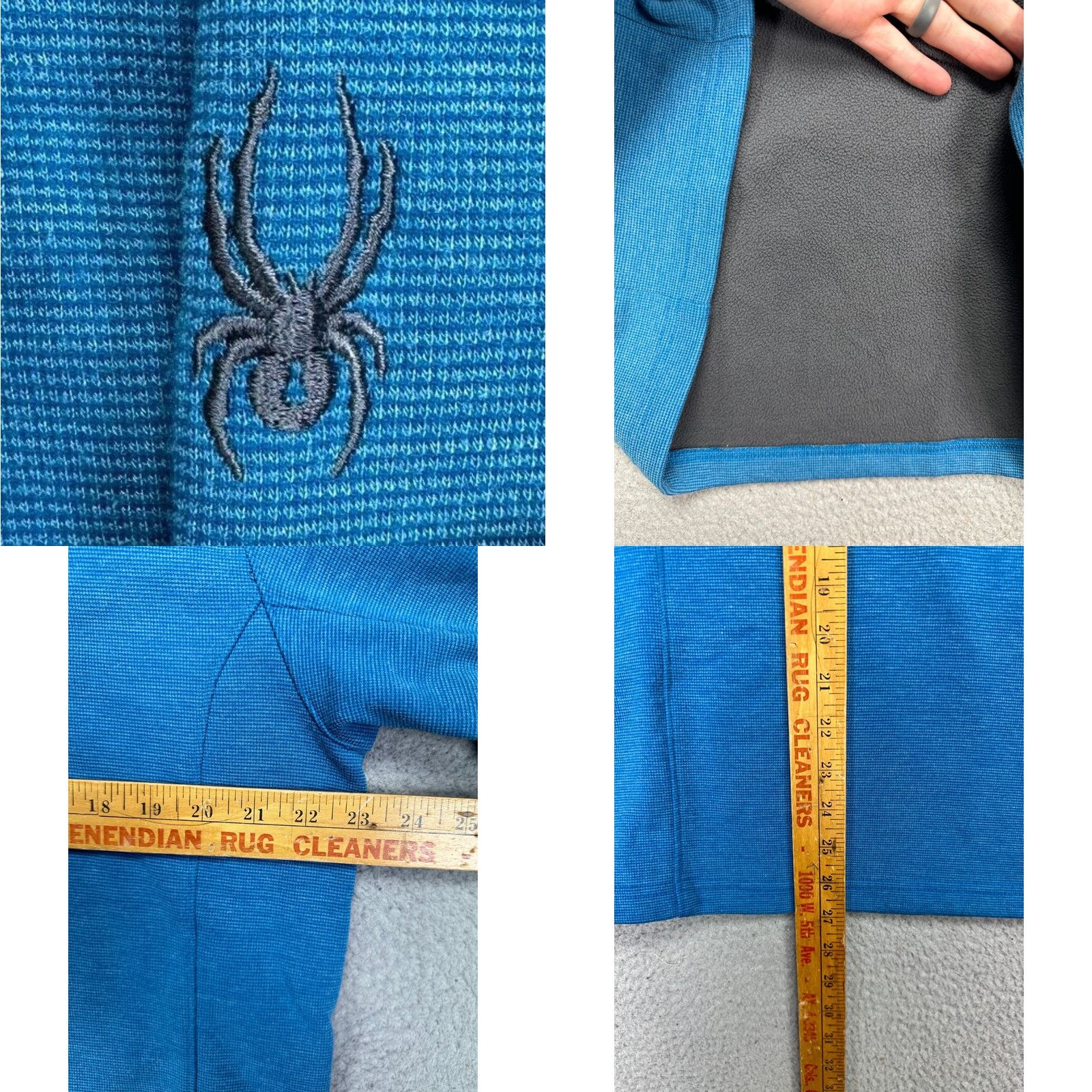 Spyder Spyder Sweatshirt Pullover Adult Large Blue Fleece Lined Mock Neck Raglan 1/4 Zip Logo Embroidered Mens Size US L / EU 52-54 / 3 - 8 Thumbnail