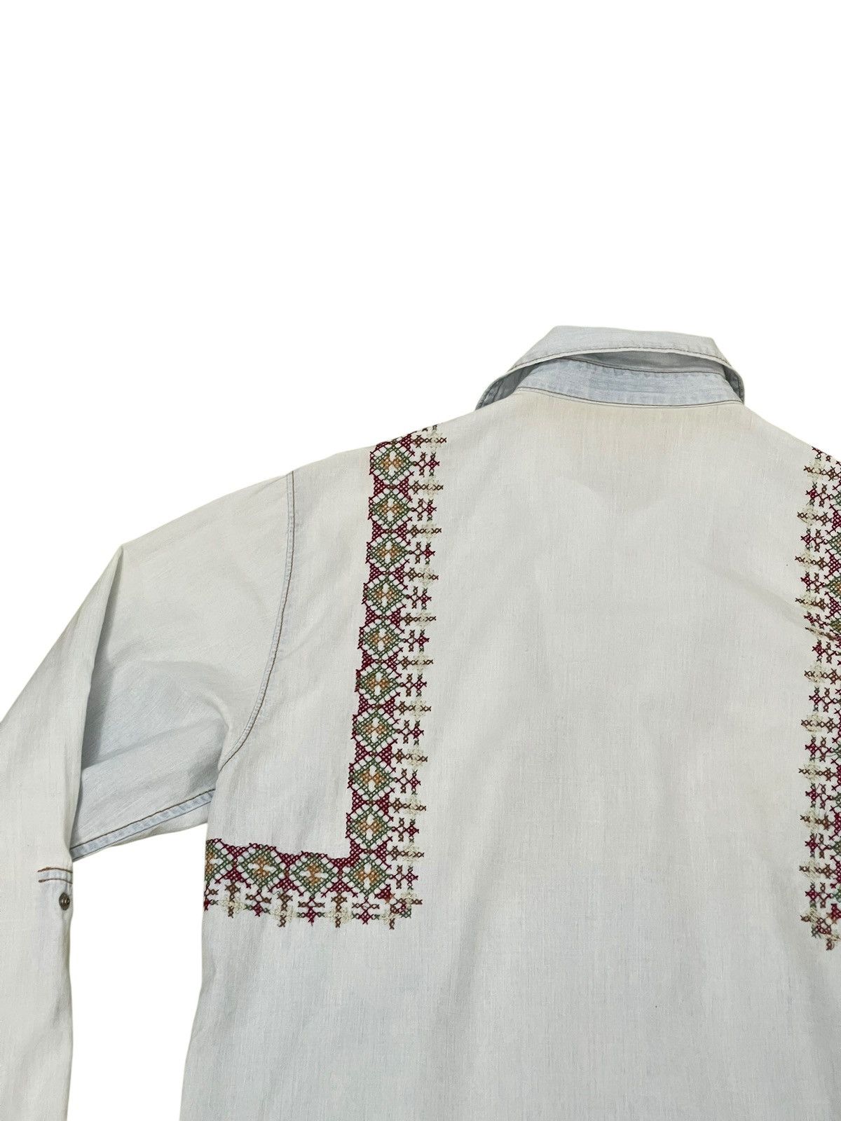 Comme des Garcons Homme Native Western Shirt Iroquois Japan Faded Blue Chambray 6🟩8 Size US M / EU 48-50 / 2 - 15 Thumbnail