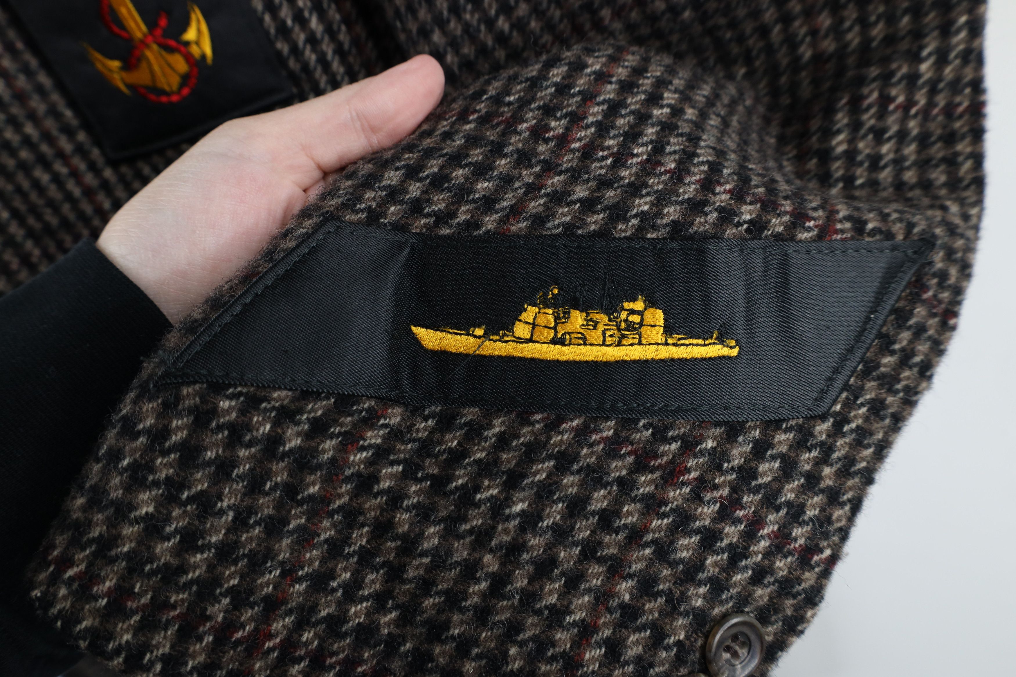 Vintage Vintage 90s Houndstooth Boat Captain Blazer Suit Jacket USA Size US L / EU 52-54 / 3 - 6 Thumbnail