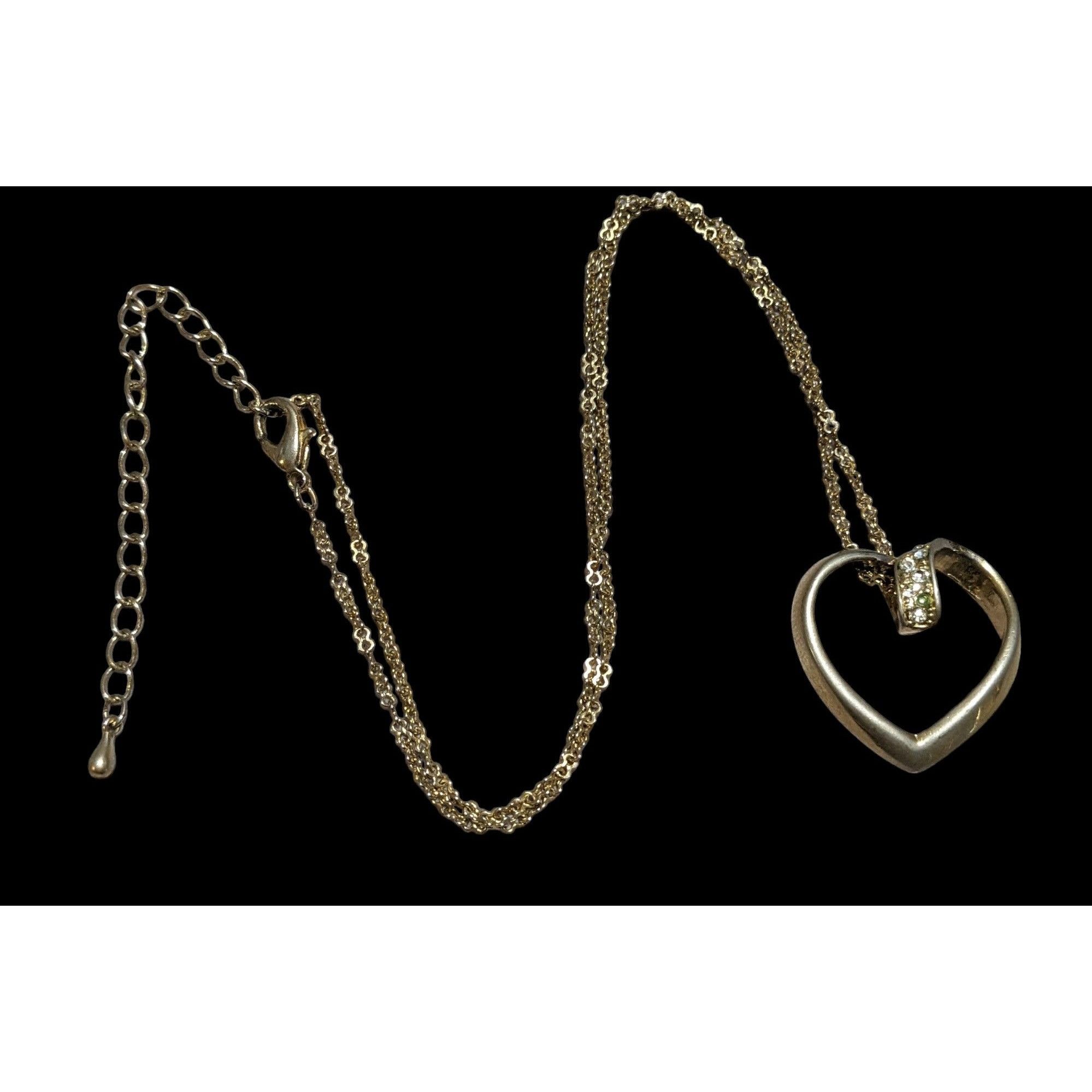 Other Open Heart-Shaped Rhinestone Pendant Necklace Size ONE SIZE - 1 Thumbnail