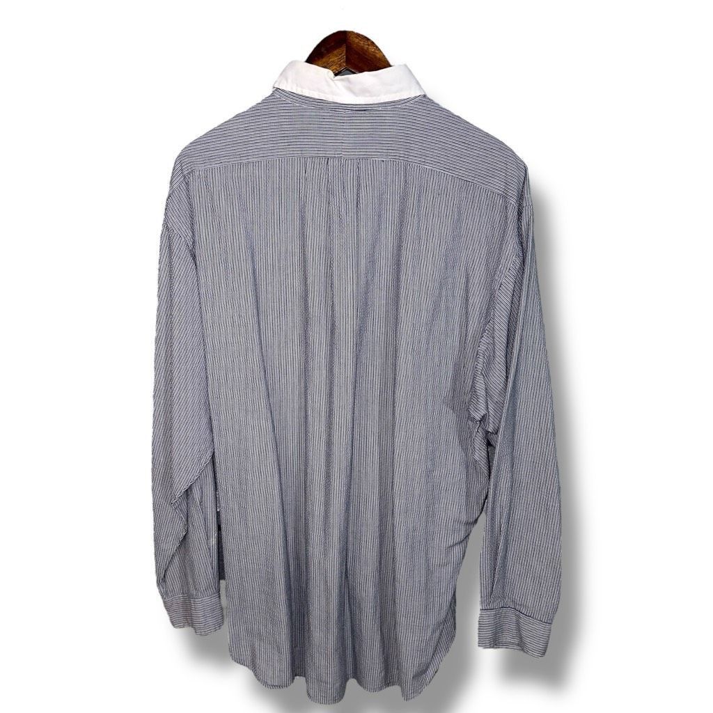 Polo Ralph Lauren 90s Polo Ralph Lauren White & Navy Blaire Button Down Shirt Size US XL / EU 56 / 4 - 7 Thumbnail