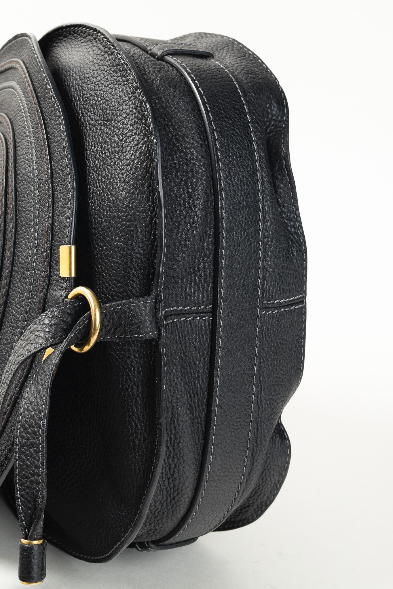 Chloe Chloe Marcie Leather Topstitch Cross-Body Saddle Bag Size ONE SIZE - 5 Thumbnail