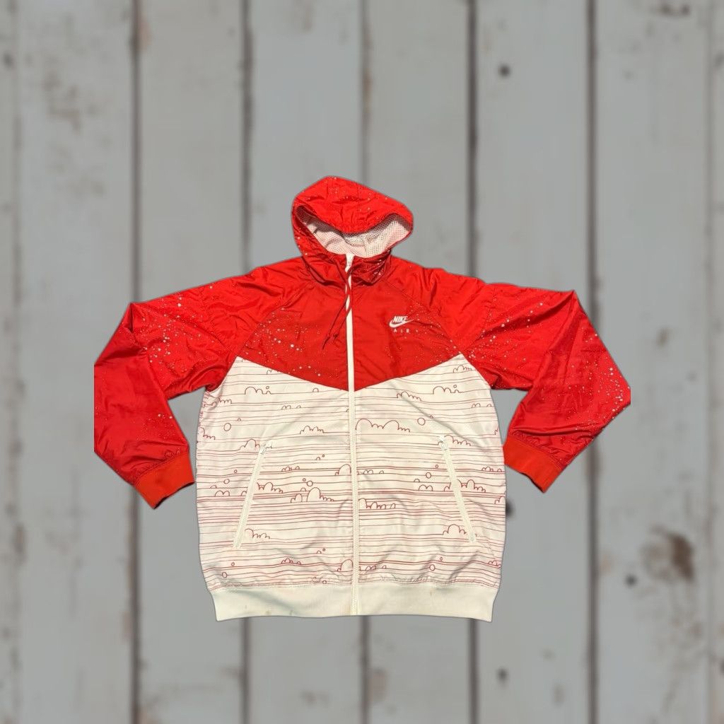 VINTAGE Nike Air x Kevin Lyons Air-U-Breathe Windrunner Jacket M Red Multicolor Monster & Doodle Windbreaker 2008 AUB Limited Edition Mens