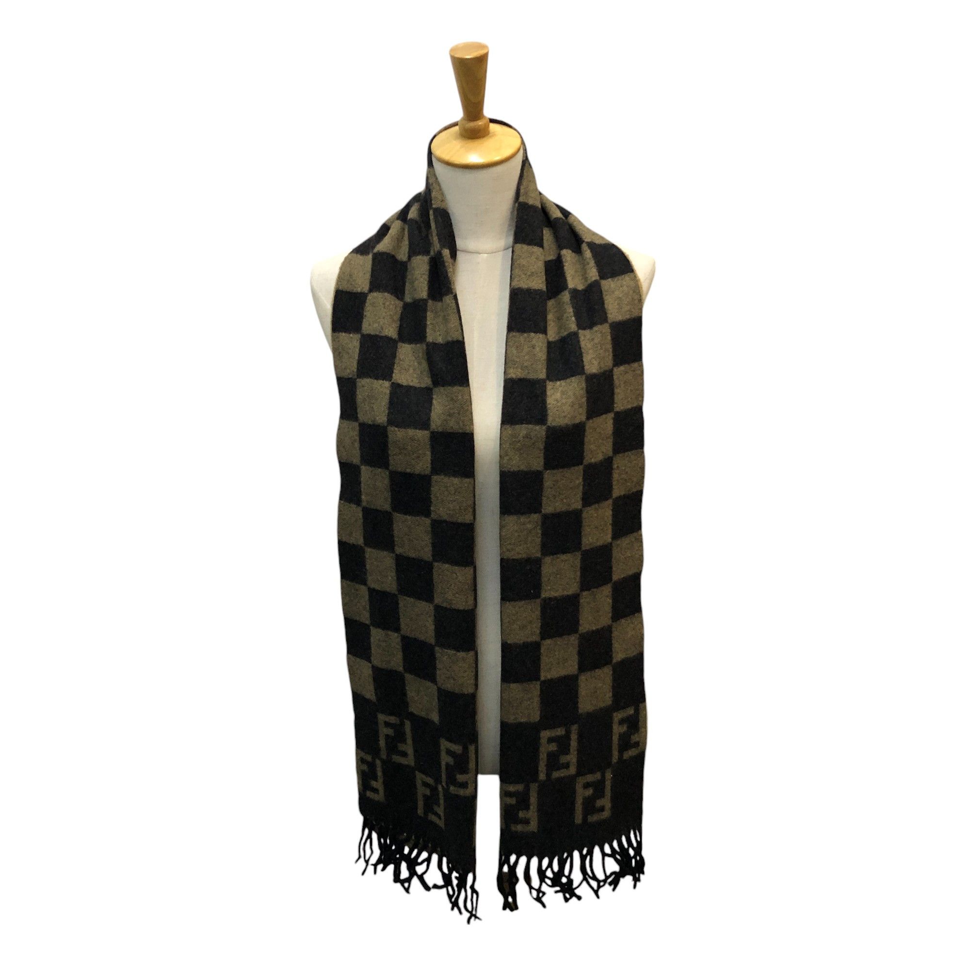 Fendi Fendi Monogram FF Wool Muffler Scarf Neck Wrap V2833 Size ONE SIZE - 1 Thumbnail