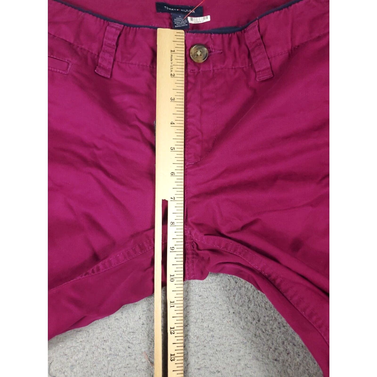 Tommy Hilfiger Tommy Hilfiger Chino Pants Womens Regular 4 Purple Straight Leg Flat Front Cotton Size 27" / US 4 / IT 40 - 3 Thumbnail