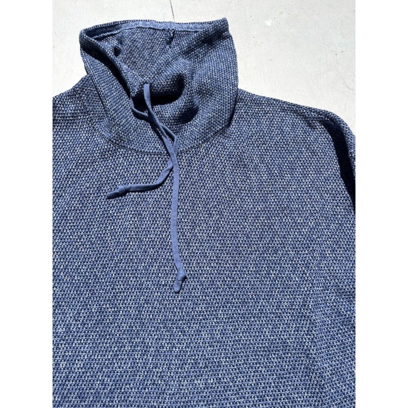 J. Jill J. Jill Women's Sweater Blue High Neck 3/4 Sleeve Knit Boho City Lagenlook Pocket Regular M Size M / US 6-8 / IT 42-44 - 2 Thumbnail