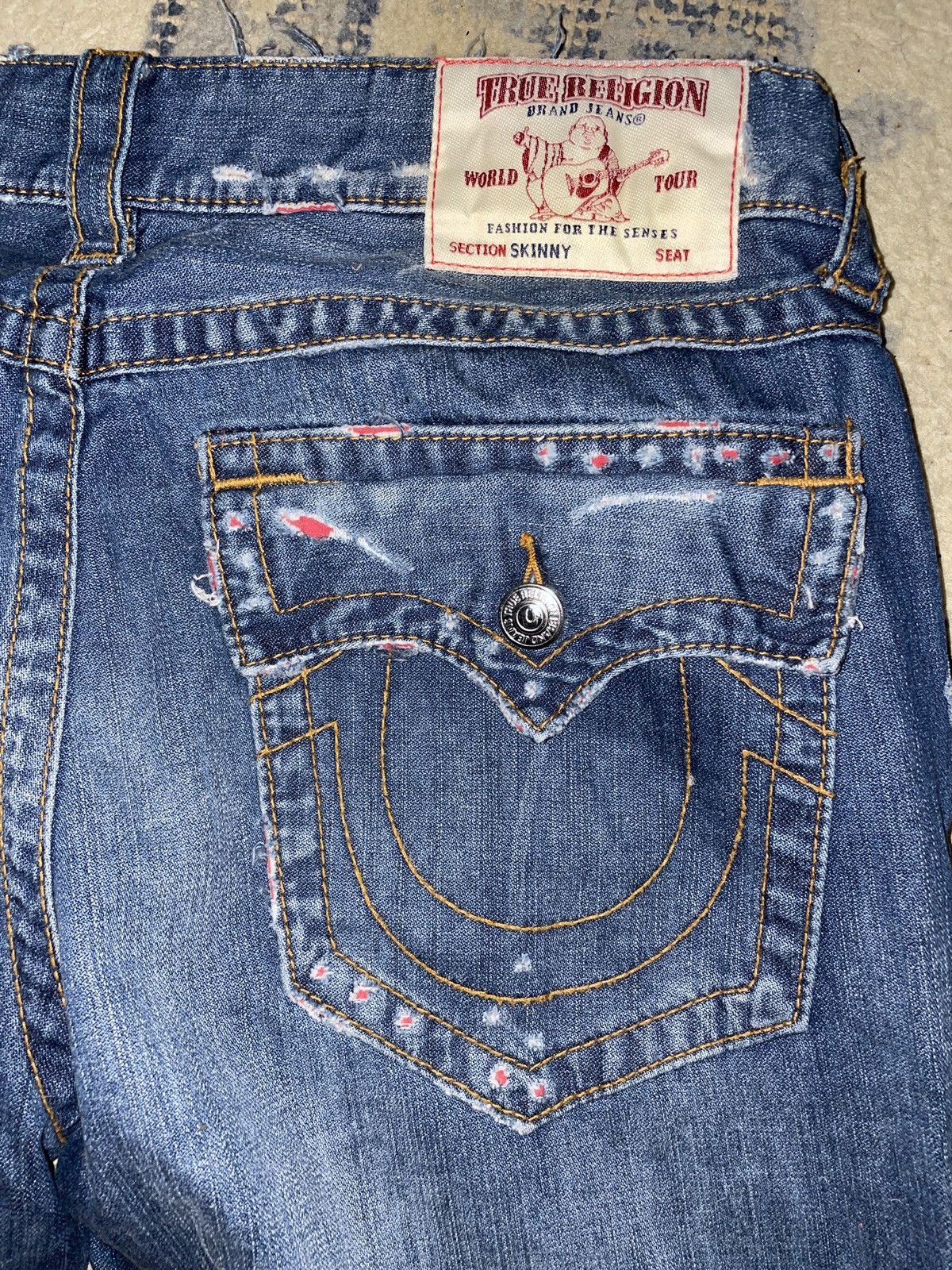 True Religion 34” True Religion Distressed Skinny Jeans Size US 34 / EU 50 - 7 Thumbnail