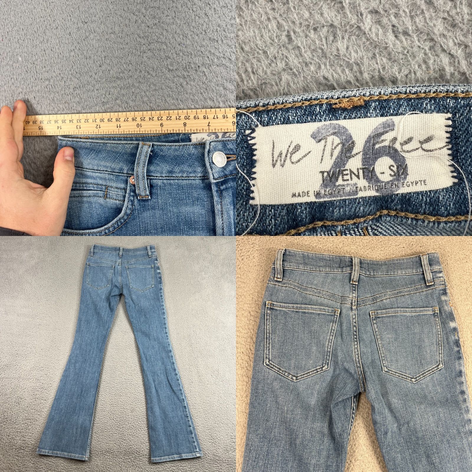 Free People Free People Jeans Womens 26 Blue Flare Mid Rise Denim Boho Stretch Regular Inseam 31 Modern Vintage: No Womens Size 26" / US 2 / IT 38 - 8 Thumbnail