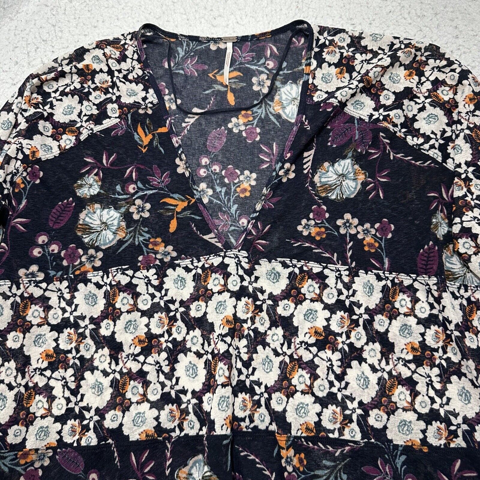 Free People Free People Small Isabelle Swing Tunic Boho Floral Blouse Size S / US 4 / IT 40 - 2 Thumbnail