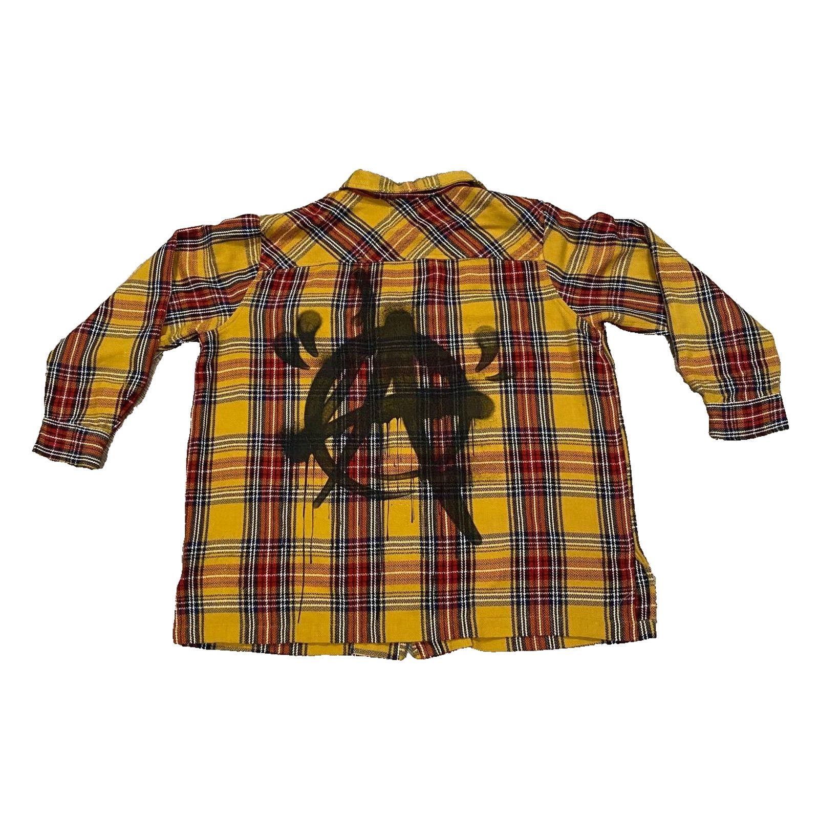 Other PUNK LA Anarchy Yellow Plaid Flannel Y2K Metal Shirt sz L Size US L / EU 52-54 / 3 - 3 Thumbnail