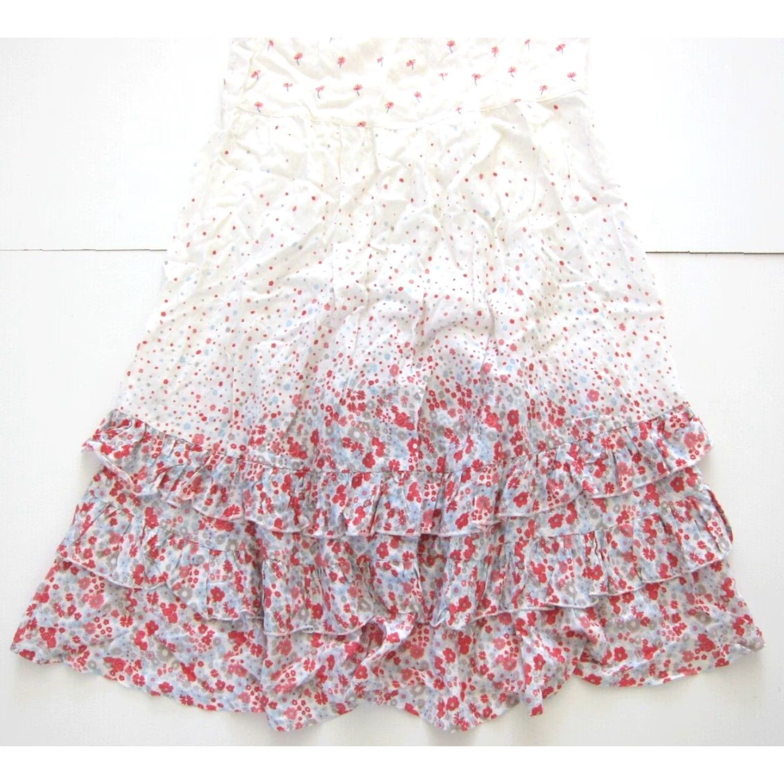 Vintage VINTAGE Dream Out Loud Selena Gomez Rayon Ivory Floral Short Sleeve Prairie Dress XS Size 26" / US 2 / IT 38 - 6 Thumbnail