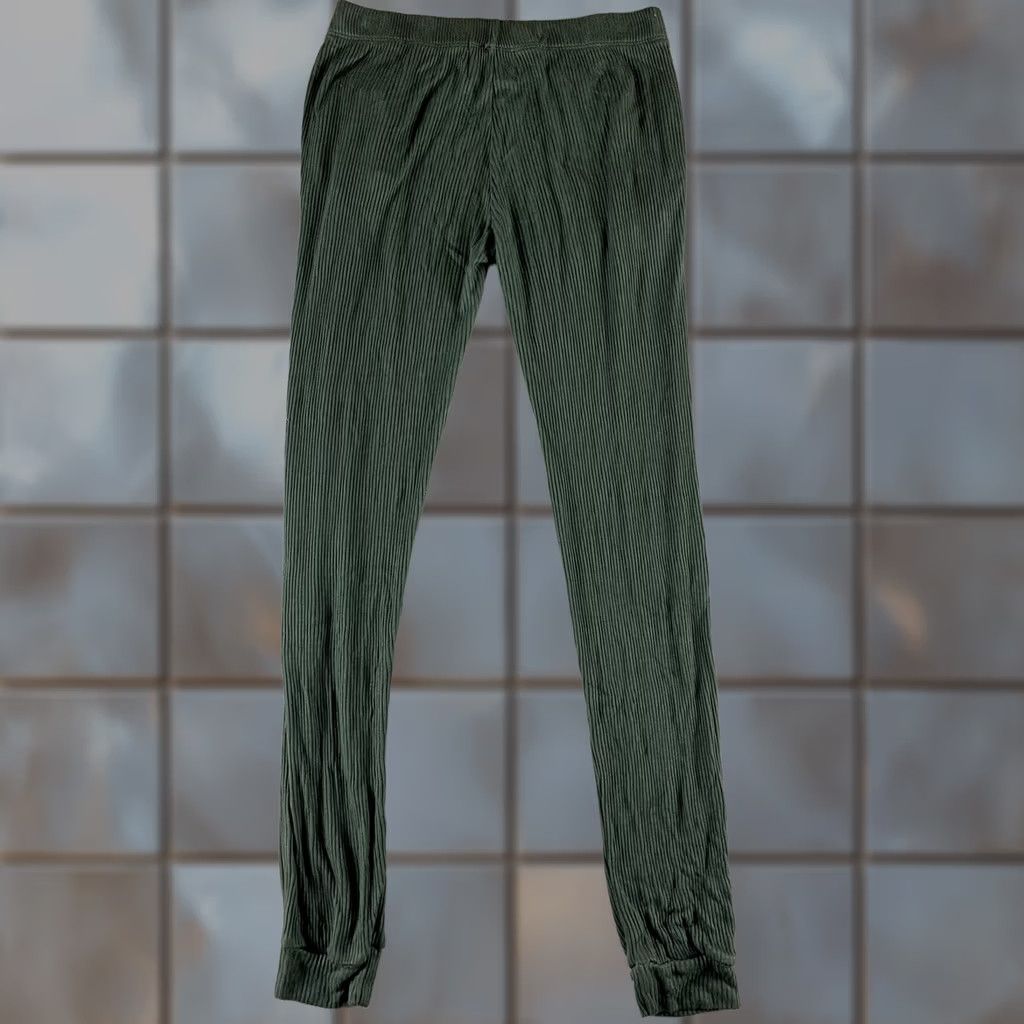 MONROW MONROW PANTS WOMENS XS GREEN STRIPED JOGGER SWEATPANTS HB0307-3 Straight Leg Weekday Womens XS Green Striped Monrow Pants Size 26" / US 2 / IT 38 - 1 Thumbnail