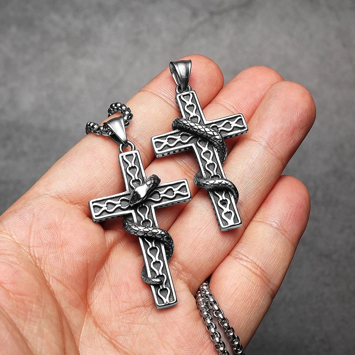 Other Cross Snake Pendant Accessories Necklace Gifts Size ONE SIZE - 3 Thumbnail