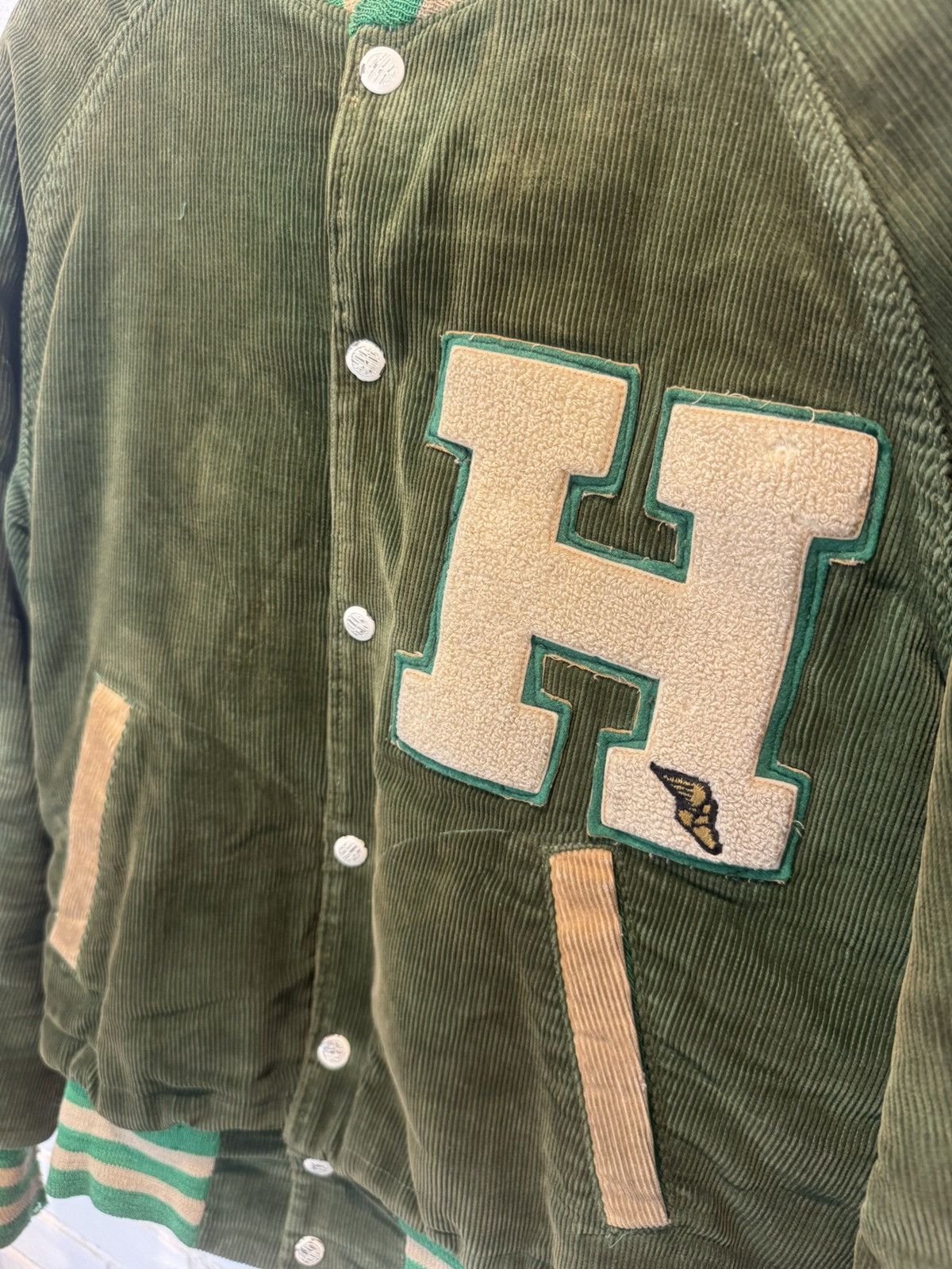 Vintage Vintage 1950s Green Corduroy Varsity Jacket Empire Size US M / EU 48-50 / 2 - 4 Thumbnail