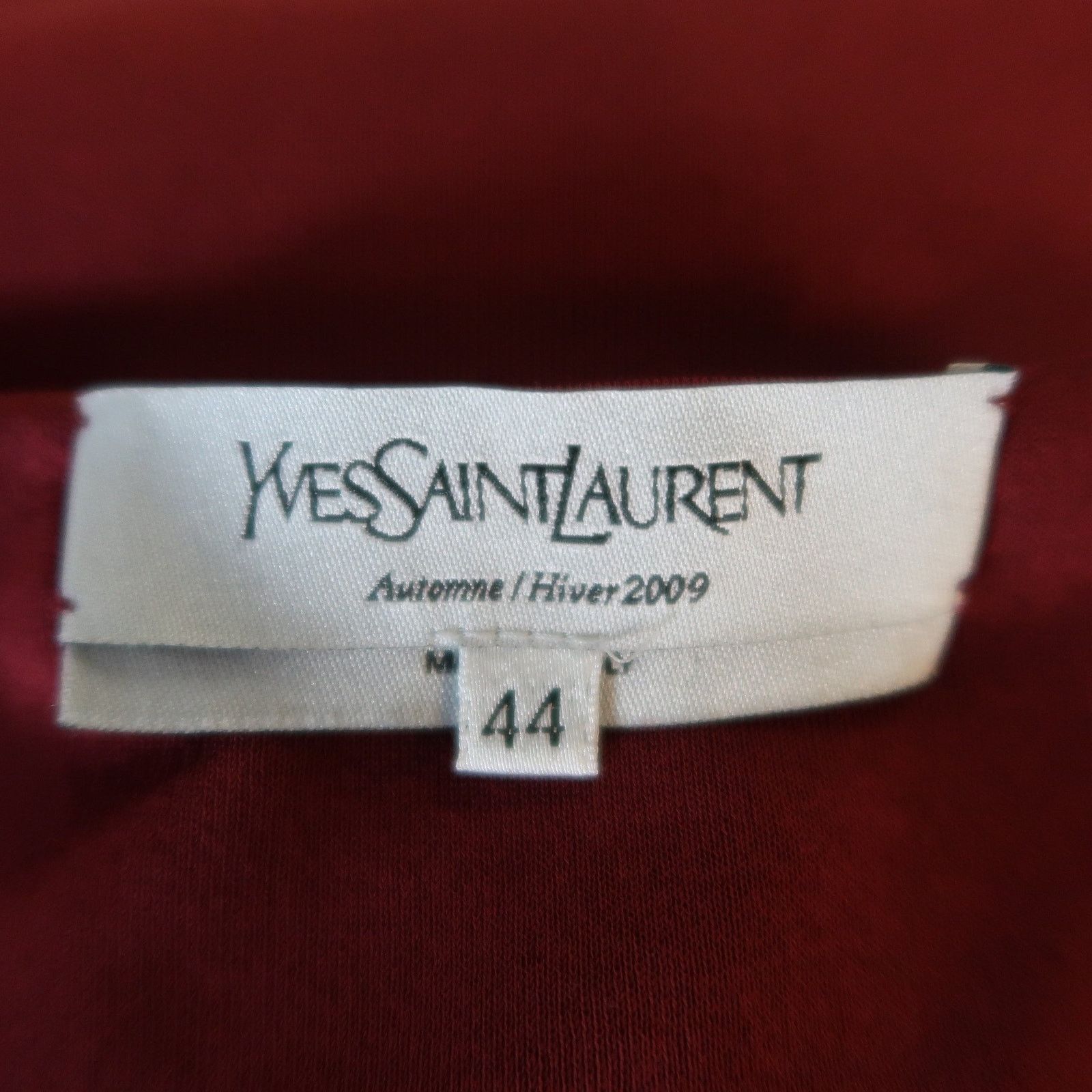 Yves Saint Laurent Size 14 Burgundy Viscose Blend V Neck Shift Dress Size XL / US 12-14 / IT 48-50 - 12 Thumbnail