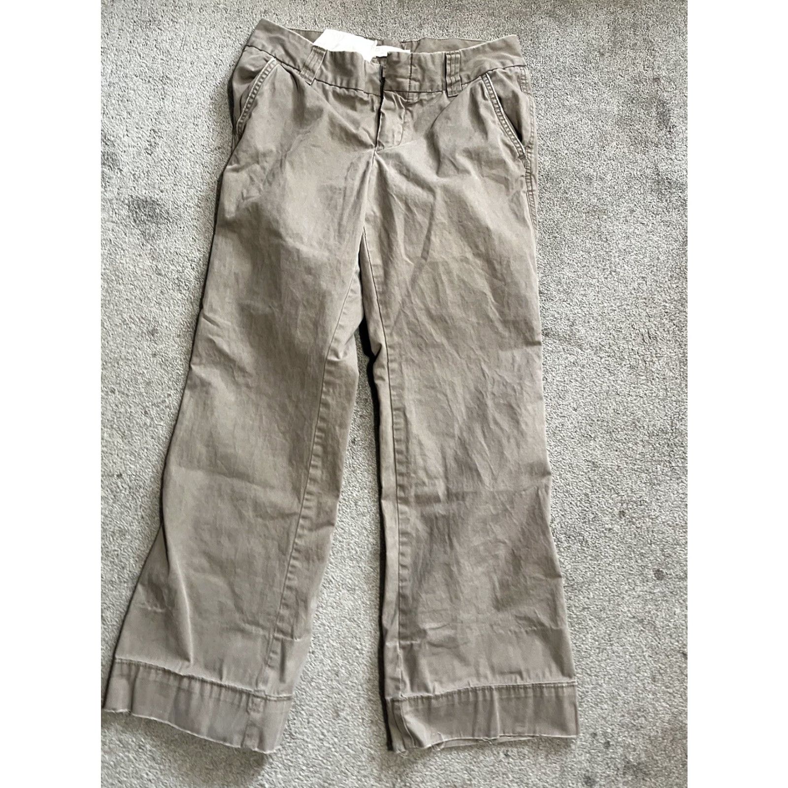 Gap Gap Women’s 8 Beige Favorite Chino Straight Flat Front 100% Cotton Pants (Regular) Size 30" / US 8 / IT 44 - 2 Thumbnail