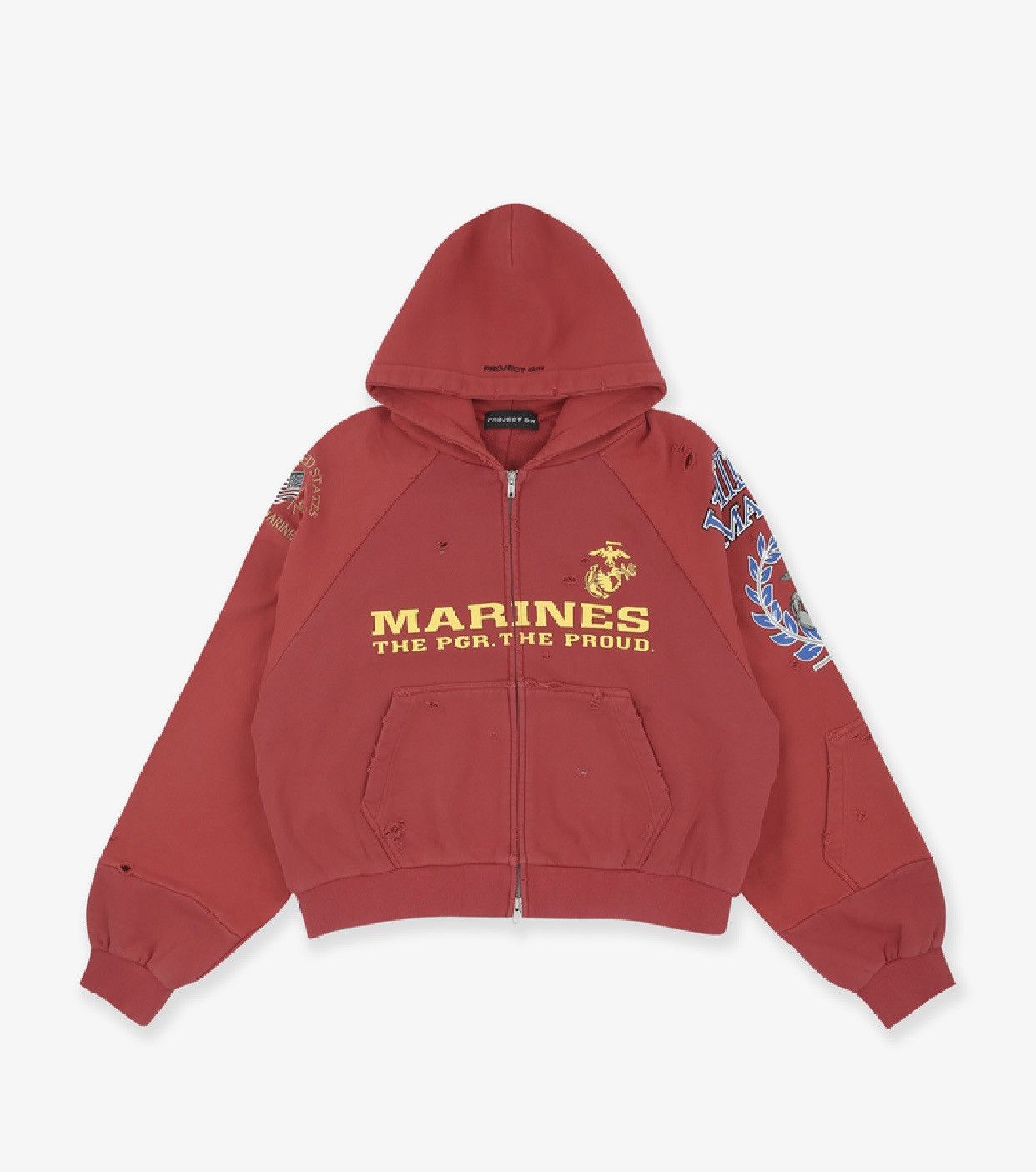 トップス PROJECT G/R RECONSTRUCTED FOLDED HOODIE PROJECT G/R - Reconstructed Folded Zip Hoodie | HBX