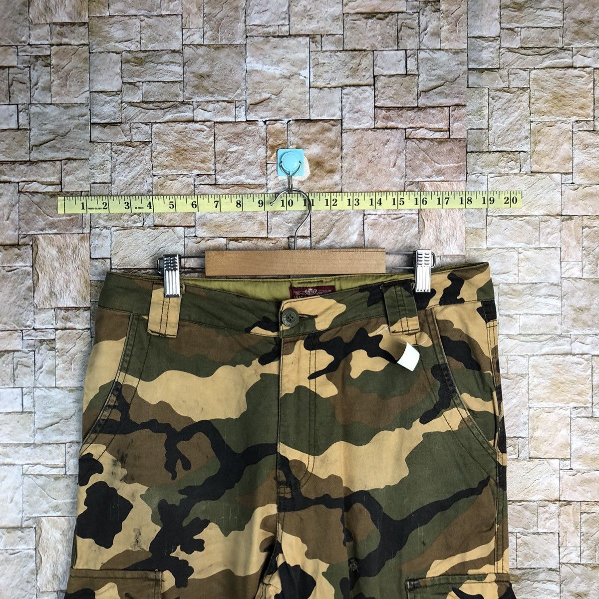 Japanese Brand Matchstick Camo Brown Cargo Multipocket Pants #A138 Size US 31 - 4 Thumbnail