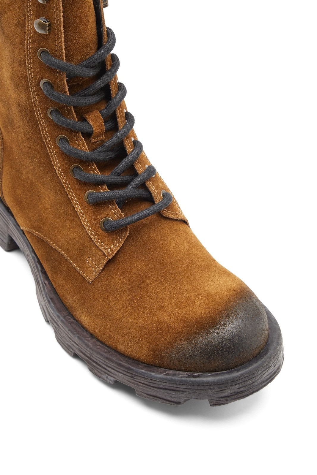 Diesel DIESEL D-HAMMER BT Combat Boots - Walnut Brown Oiled Suede Size US 10.5 / EU 43-44 - 3 Thumbnail