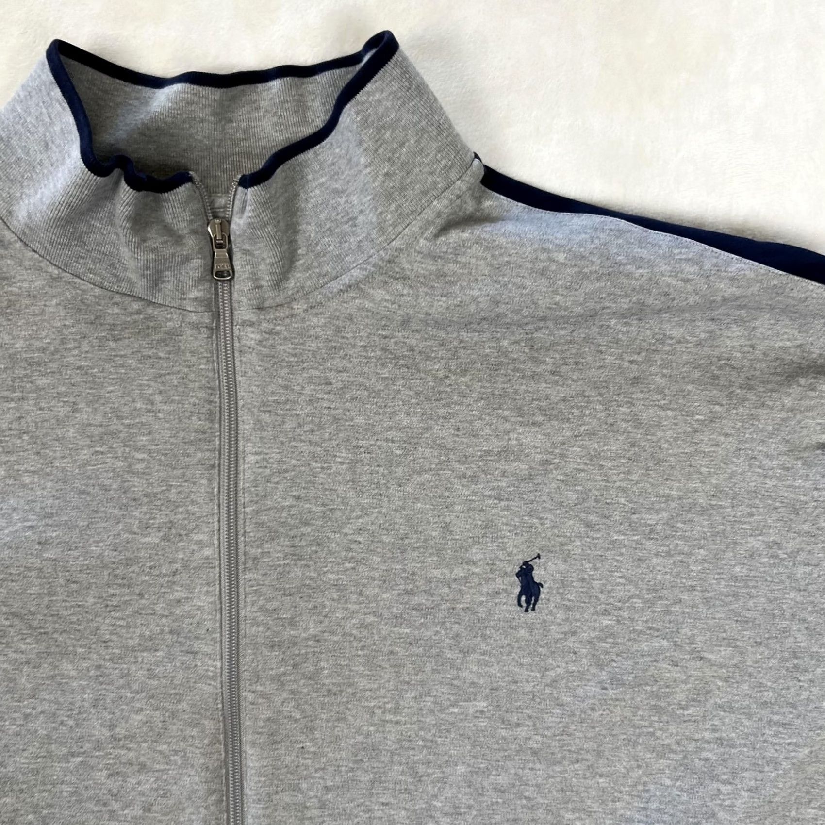 Polo Ralph Lauren Polo Ralph Lauren Track Jacket Mens 4XLT Gray Full Zip Fleece Big Tall Pony Logo Size US XXL / EU 58 / 5 - 2 Thumbnail