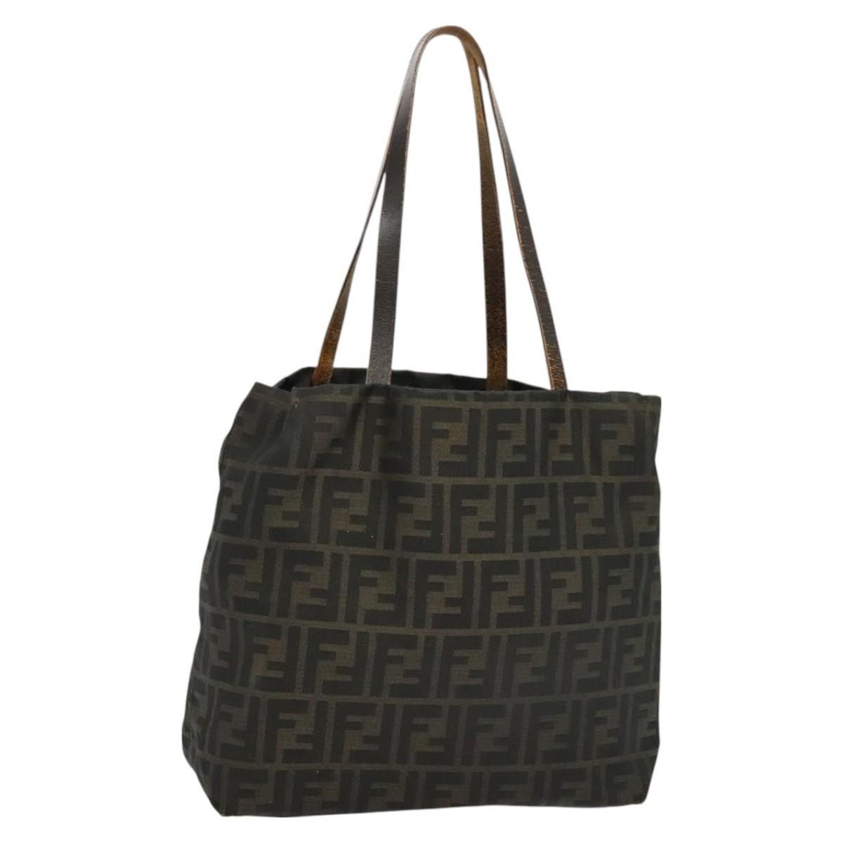 Fendi FENDI Zucca Canvas Tote Bag Nylon Brown Black Size ONE SIZE - 1 Thumbnail