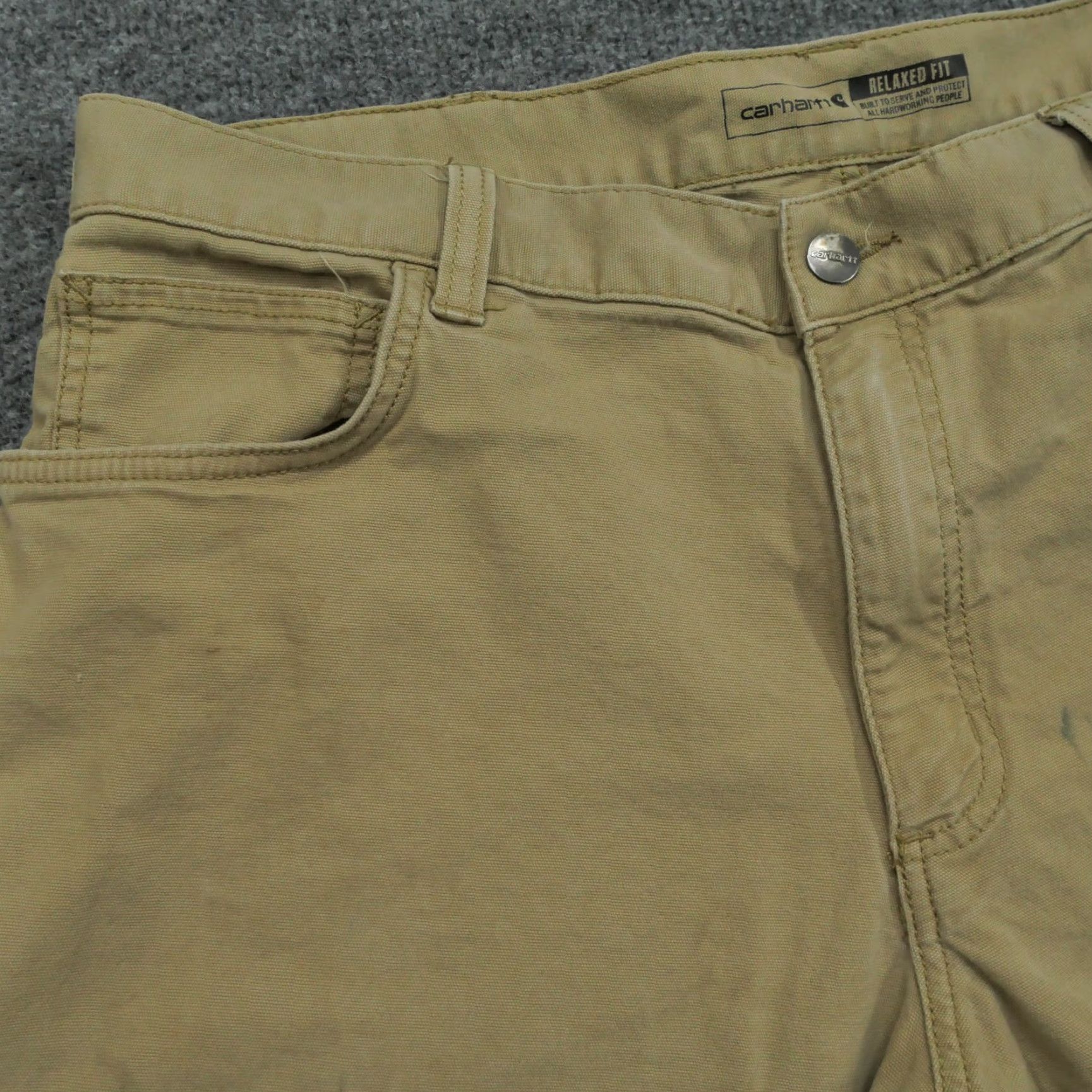 Carhartt Carhartt Pants Mens 38x28 Tan Khaki Canvas Workwear Relaxed Fit 5-Pocket Carpenter Straight 38 Regular Mens Pants Size US 38 / EU 54 - 6 Thumbnail