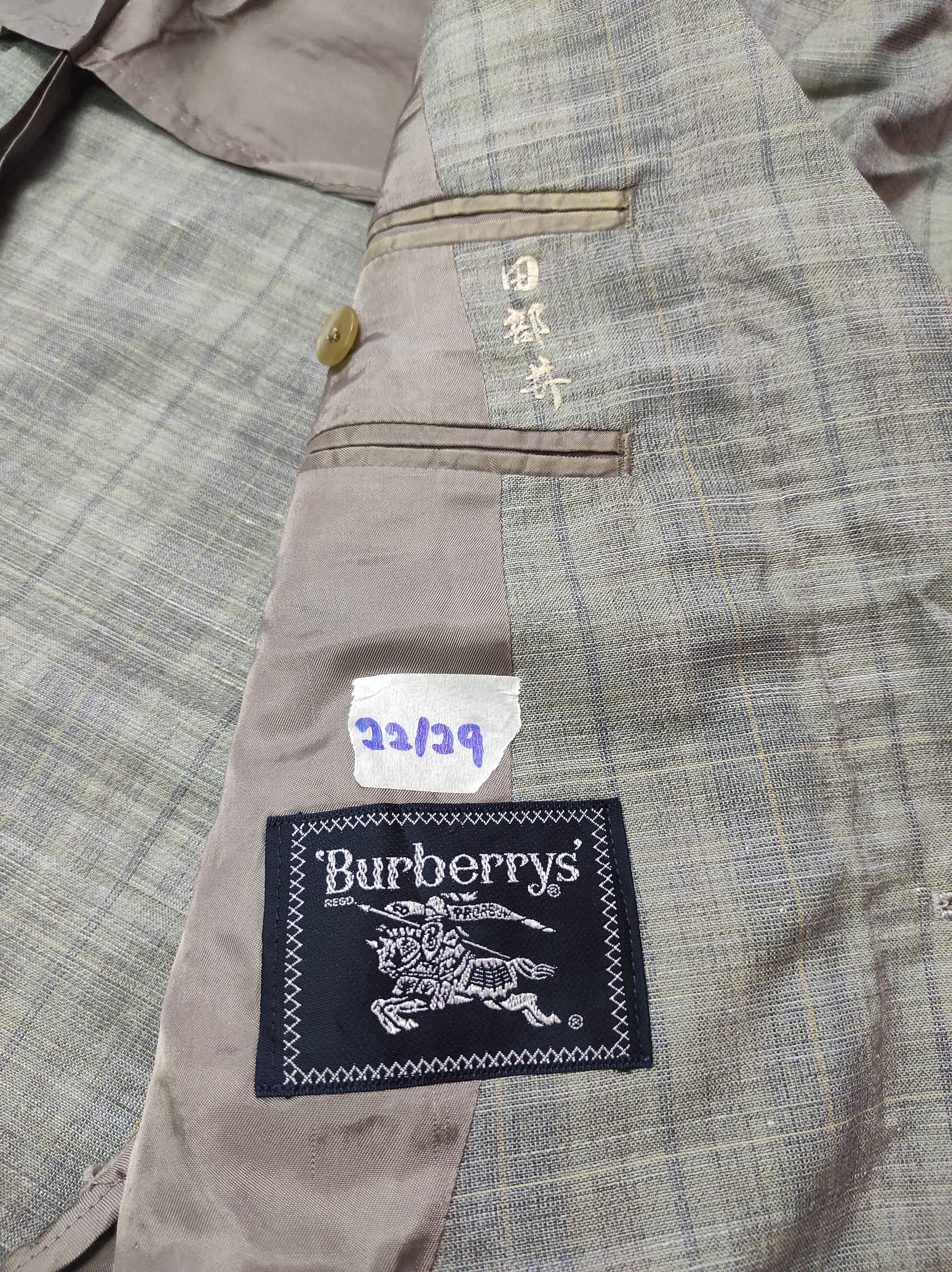 Burberry × Vintage BURBERRY VTG PLAID BLAZER COAT JACKET Size 44R - 5 Thumbnail