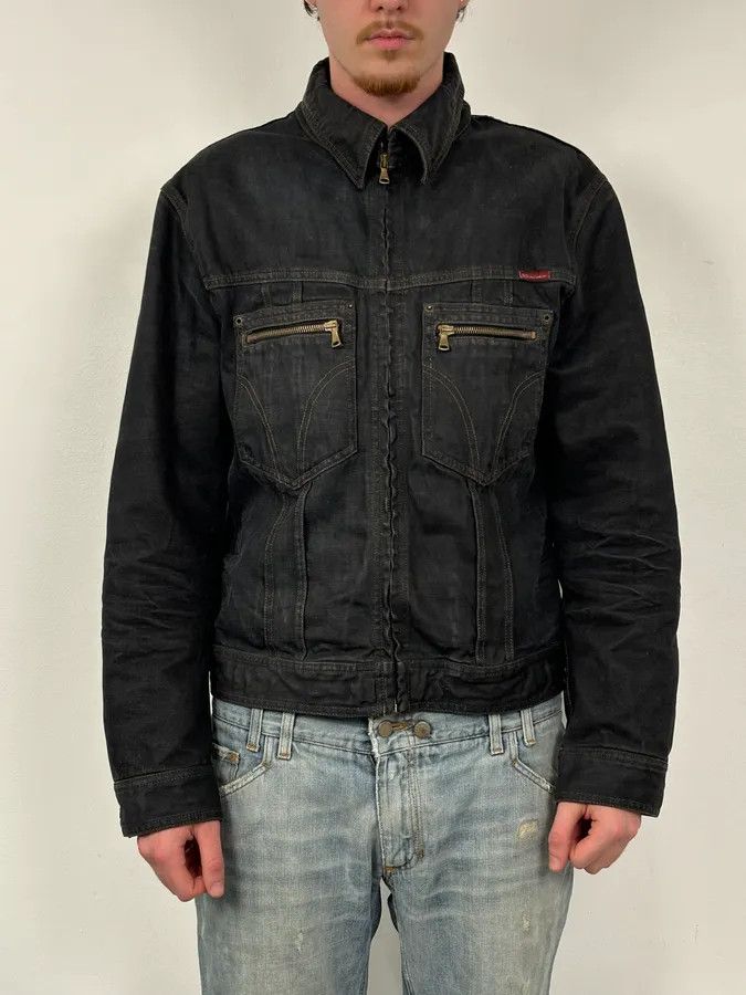 Dolce & Gabbana AW2003 Dolce & Gabbana Black Faded Denim Raw Denim Jacket Size US L / EU 52-54 / 3 - 2 Thumbnail