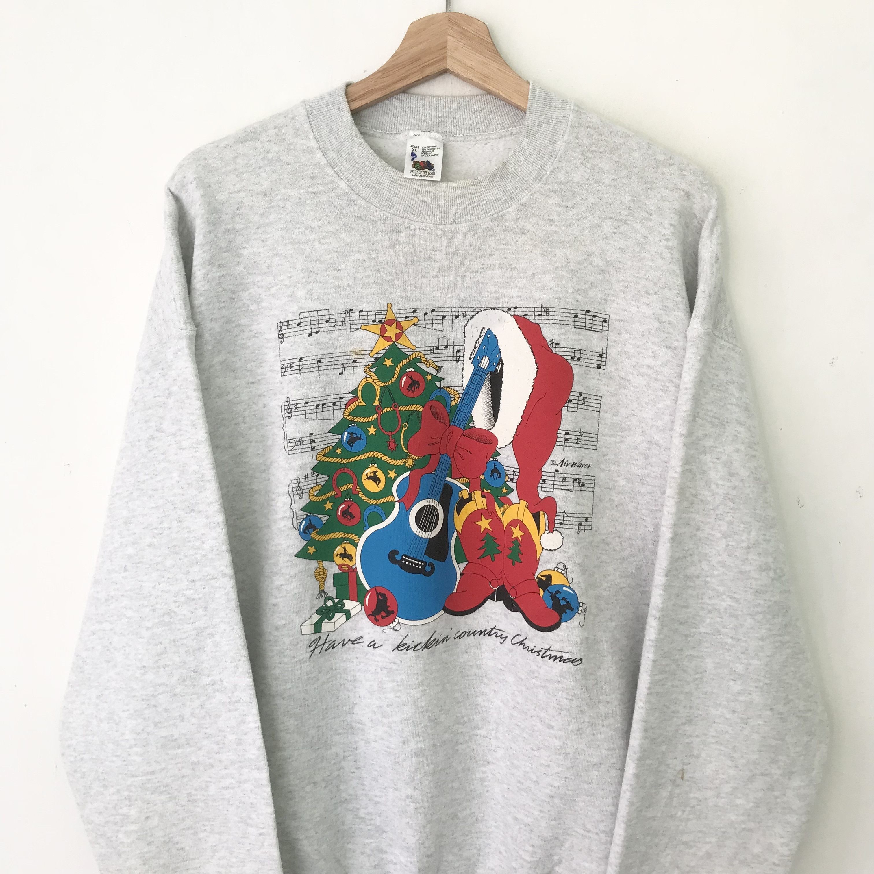 Vintage Vintage 90's Graphics Merry Christmas Gray - 611 Size US XL / EU 56 / 4 - 2 Thumbnail