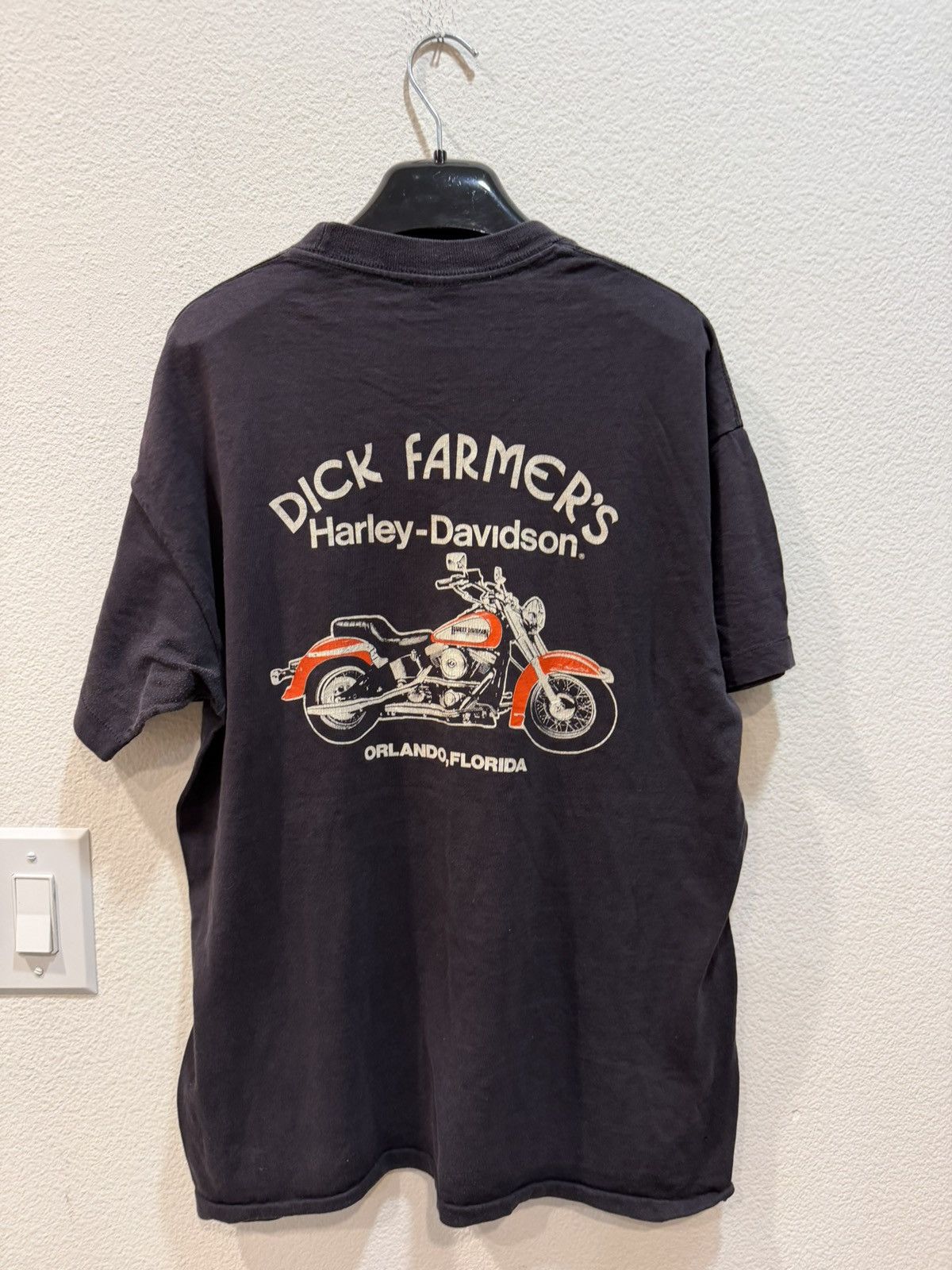 Vintage 1987 Harley Davidson Dick Farmers Tee L Size US L / EU 52-54 / 3 - 3 Thumbnail