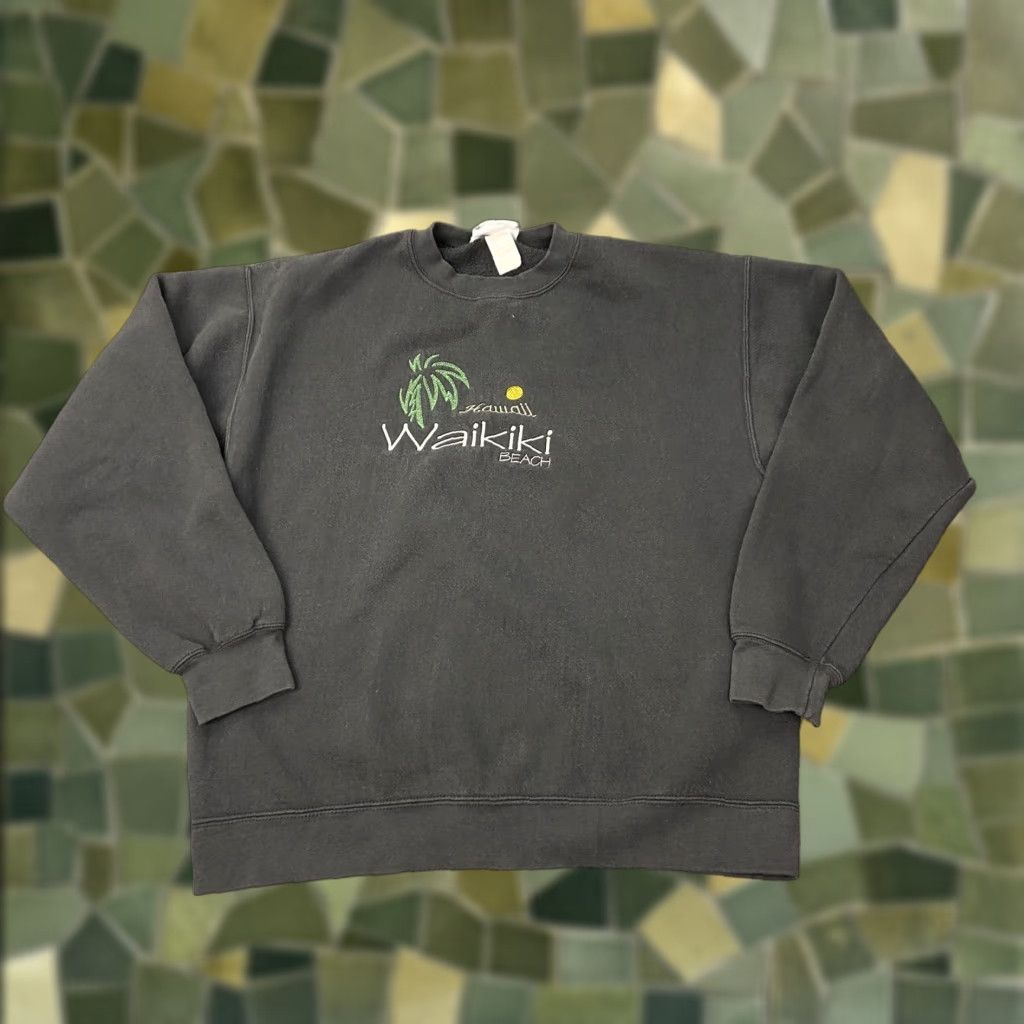 Lee Vtg Lee Heavyweight Sweatshirt Mens Medium Gray Waikiki Beach Hawaii Embroidered Size US M / EU 48-50 / 2 - 1 Thumbnail