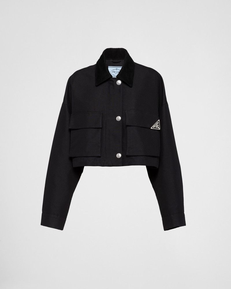 Prada o1B3y1r0426 Technical Canvas Blouson Jacket in Black Size XXS / US 00 / IT 34 - 1 Thumbnail