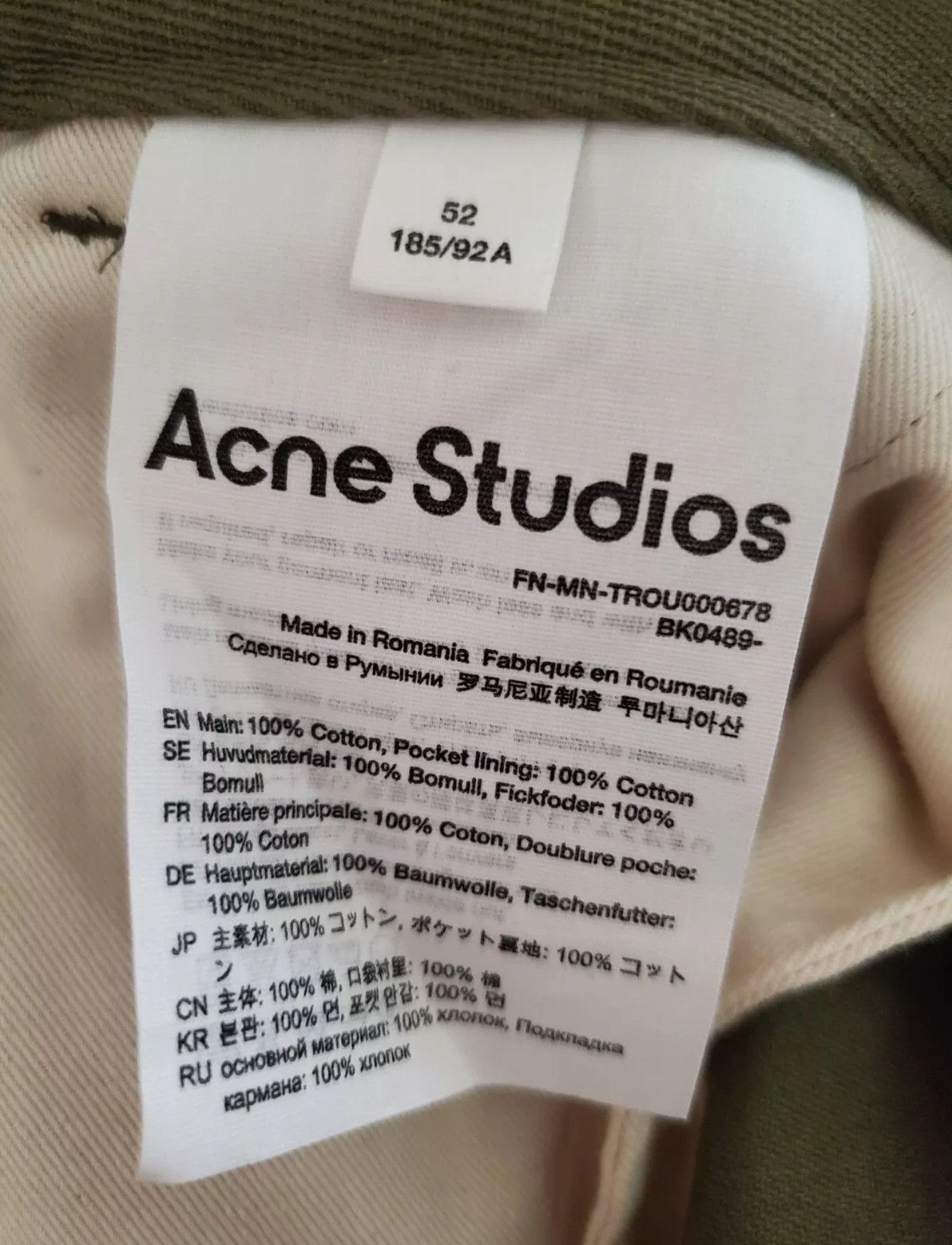 Acne Studios ACNE STUDIOS Wide Leg Organic Cotton Pants EU 52 US 36 Size US 36 / EU 52 - 9 Thumbnail