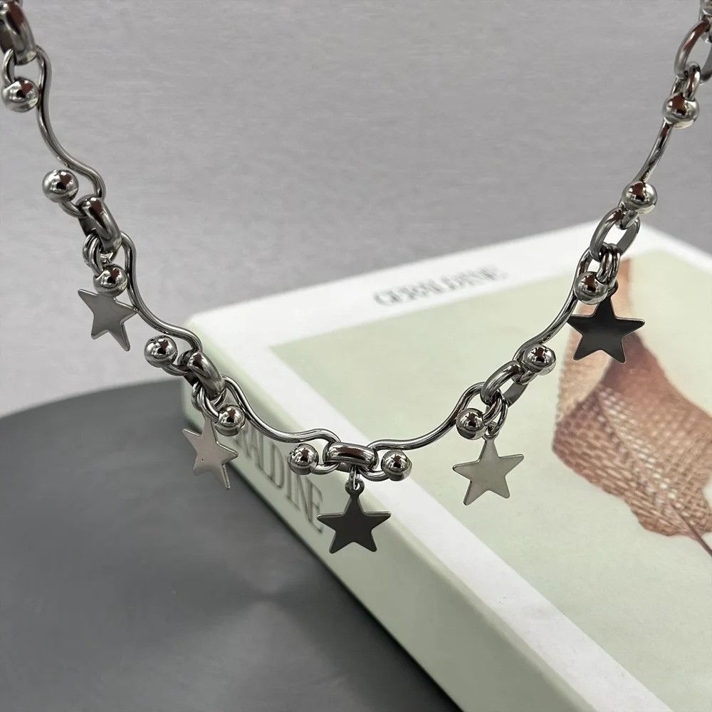 Vintage Star Charms Wave Ball Chain Necklace Size ONE SIZE - 2 Thumbnail