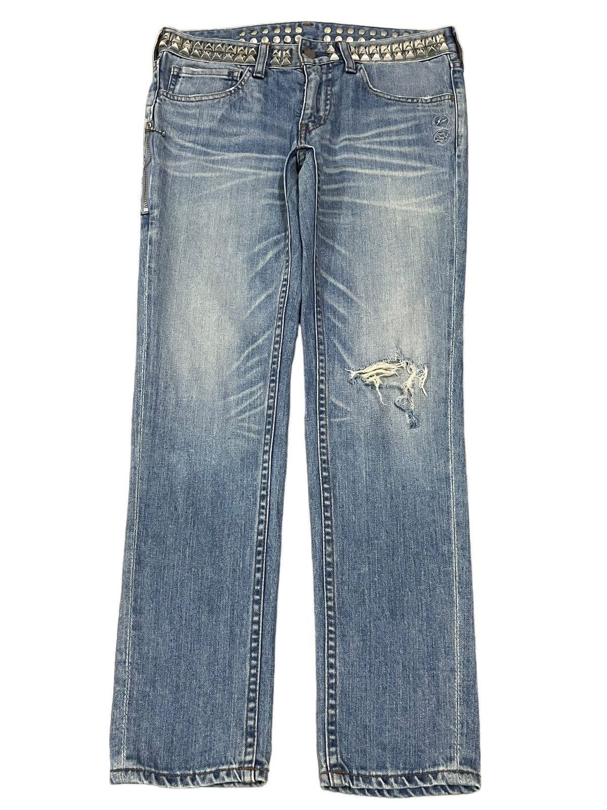 Levi's Vintage Levi’s Spiked Denim Distressed Punk Goth Style Jeans Size 29" - 6 Thumbnail