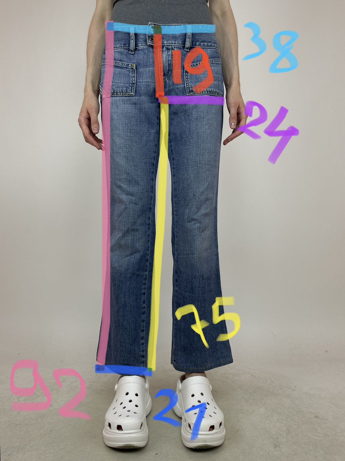 Diesel × Vintage DIESEL VINTAGE FLARED CROPPED JEANS WOMEN'S size 28 Size 28" / US 6 / IT 42 - 12 Thumbnail
