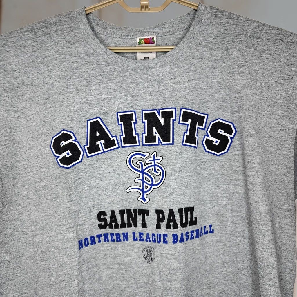 Fruit Of The Loom Vintage Fruit of the Loom Shirt Mens 2XL Gray Saint Paul Saints Baseball Graphic Tee Size US XXL / EU 58 / 5 - 1 Thumbnail