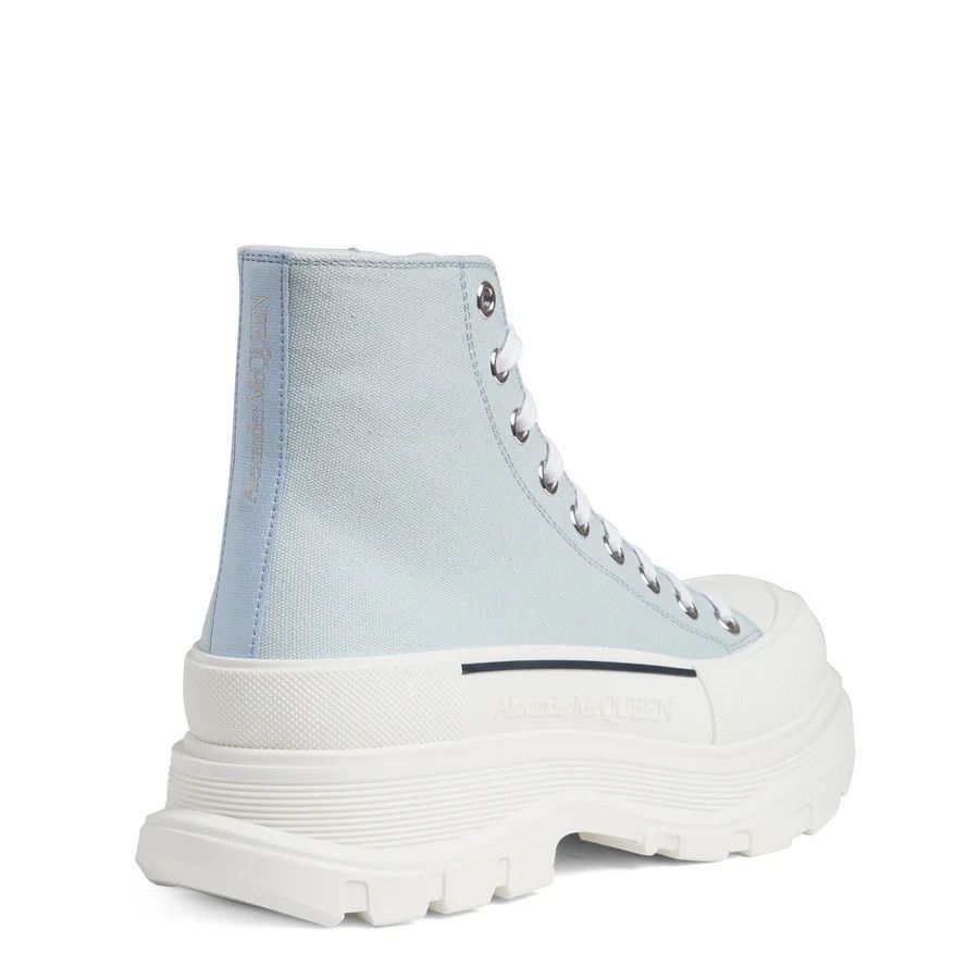 Alexander McQueen o1y1024 Hi-Top Sneakers in White & Sky Blue Size US 11 / EU 44 - 3 Thumbnail