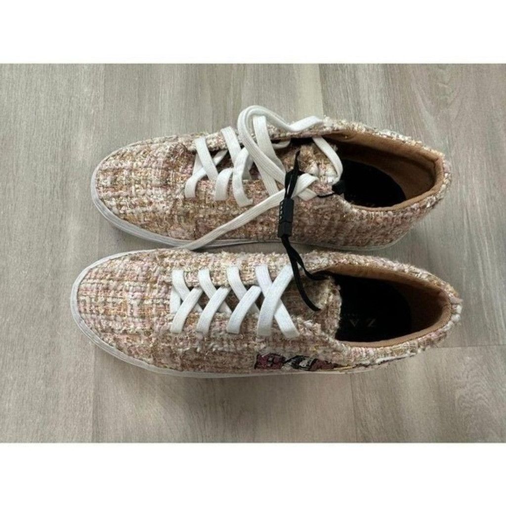 Zara Zara Tweed Sequins Banana Embellished Sneakers Women 5 US EU Size US 5 / IT 35 - 3 Thumbnail